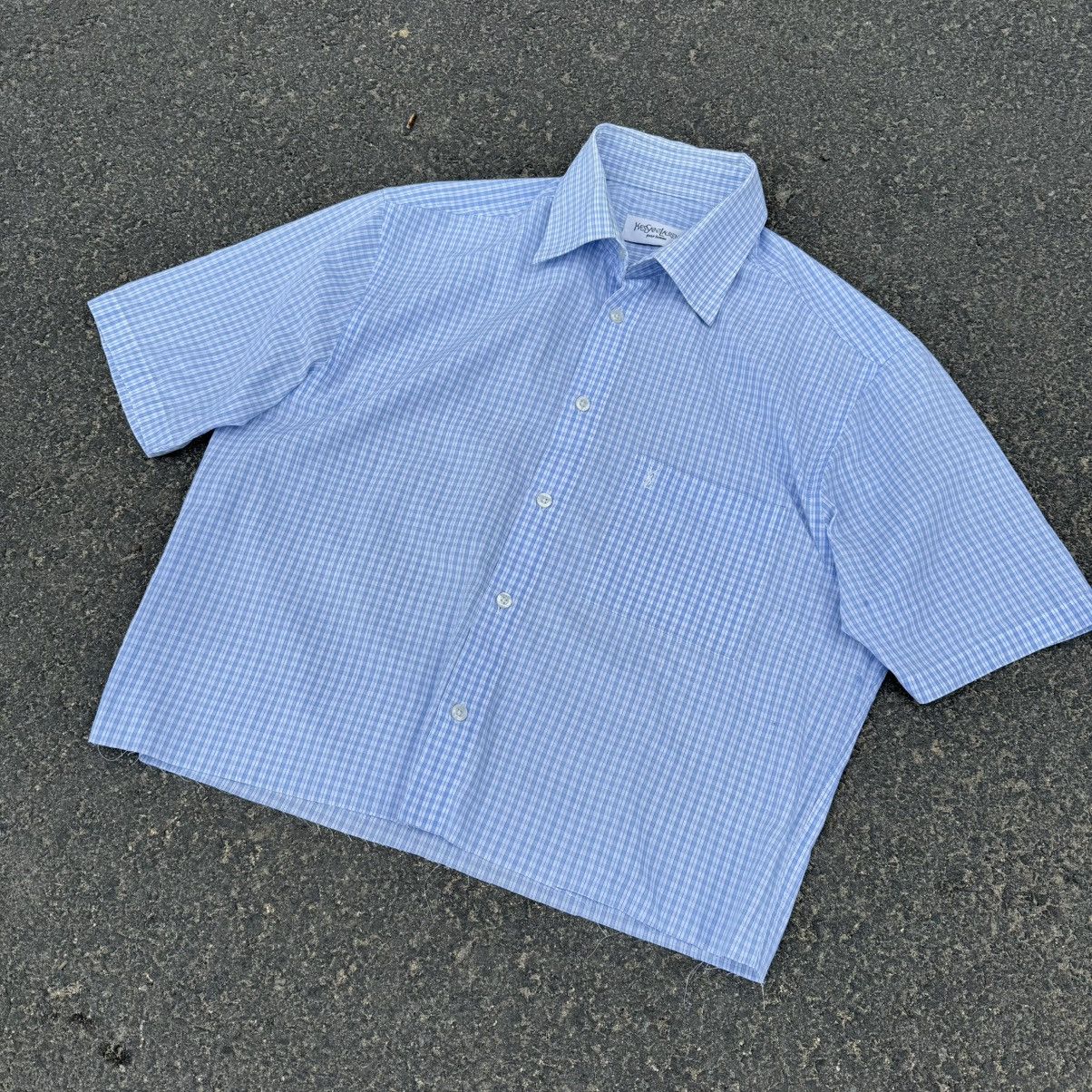Yves Saint Laurent Yves Saint Laurent Boxy Cropped Checkered Shirt Avant Garde Size US M / EU 48-50 / 2 - 14 Thumbnail
