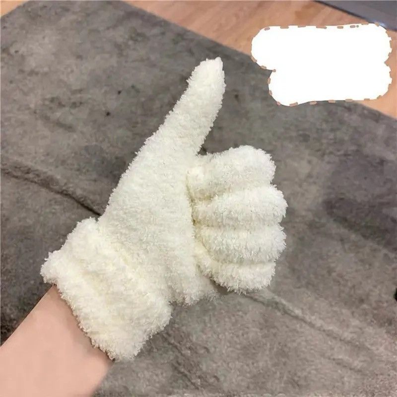 Other Cartoon Bear Full Finger Mittens Soft Fluffy Gloves Size ONE SIZE - 2 Thumbnail
