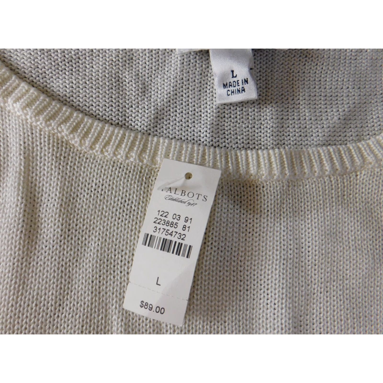 Talbots Talbots Womens Sweater Pullover Round Neck Long Sleeve Beige Lyocell Knit Stretch Regular Size L Modern Casual Knitwear Size L / US 10 / IT 46 - 5 Thumbnail