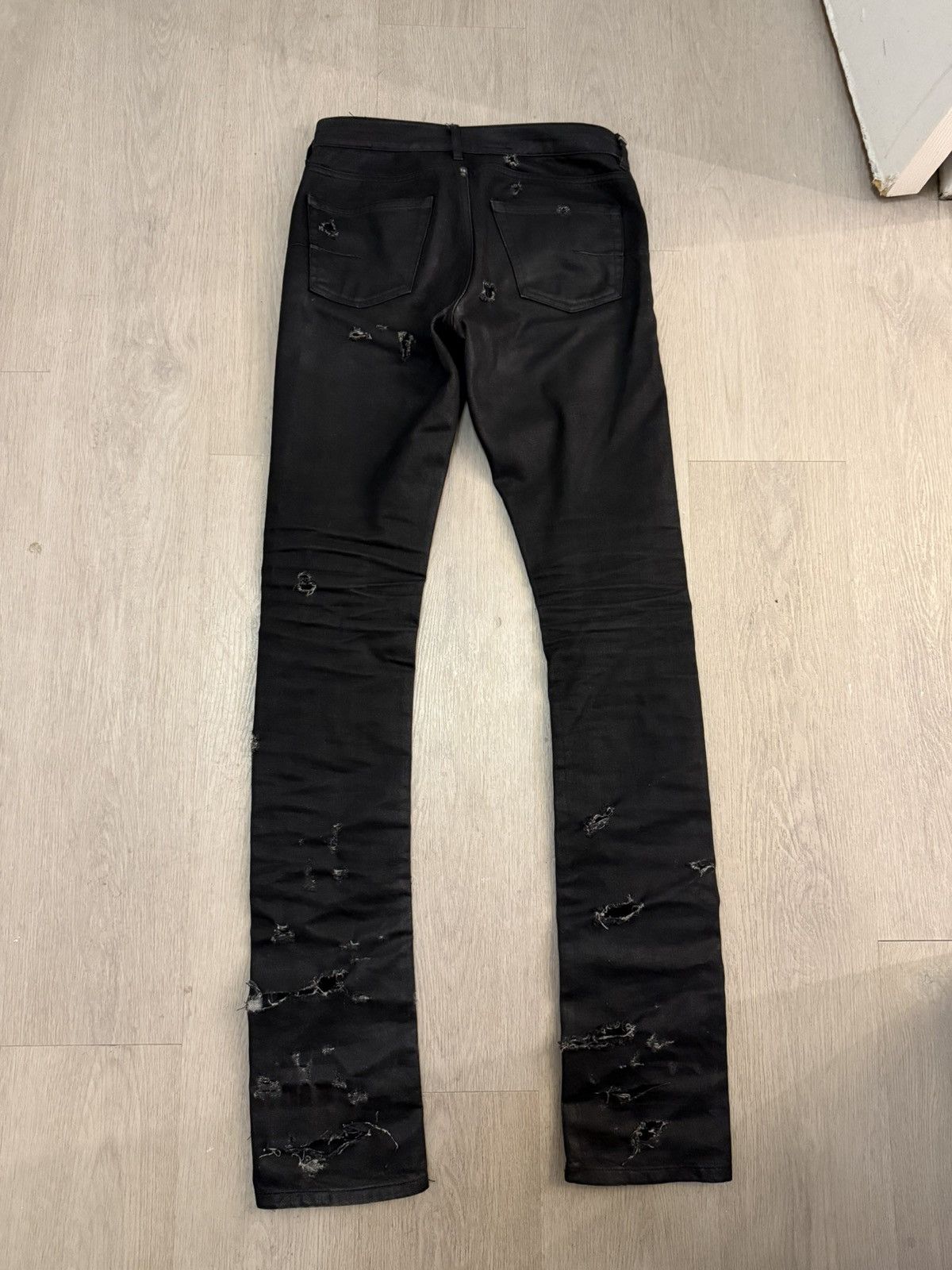 Dior Dior SS04 Hedi Slimane "Strip" Waxed Denim Size US 29 - 3 Thumbnail