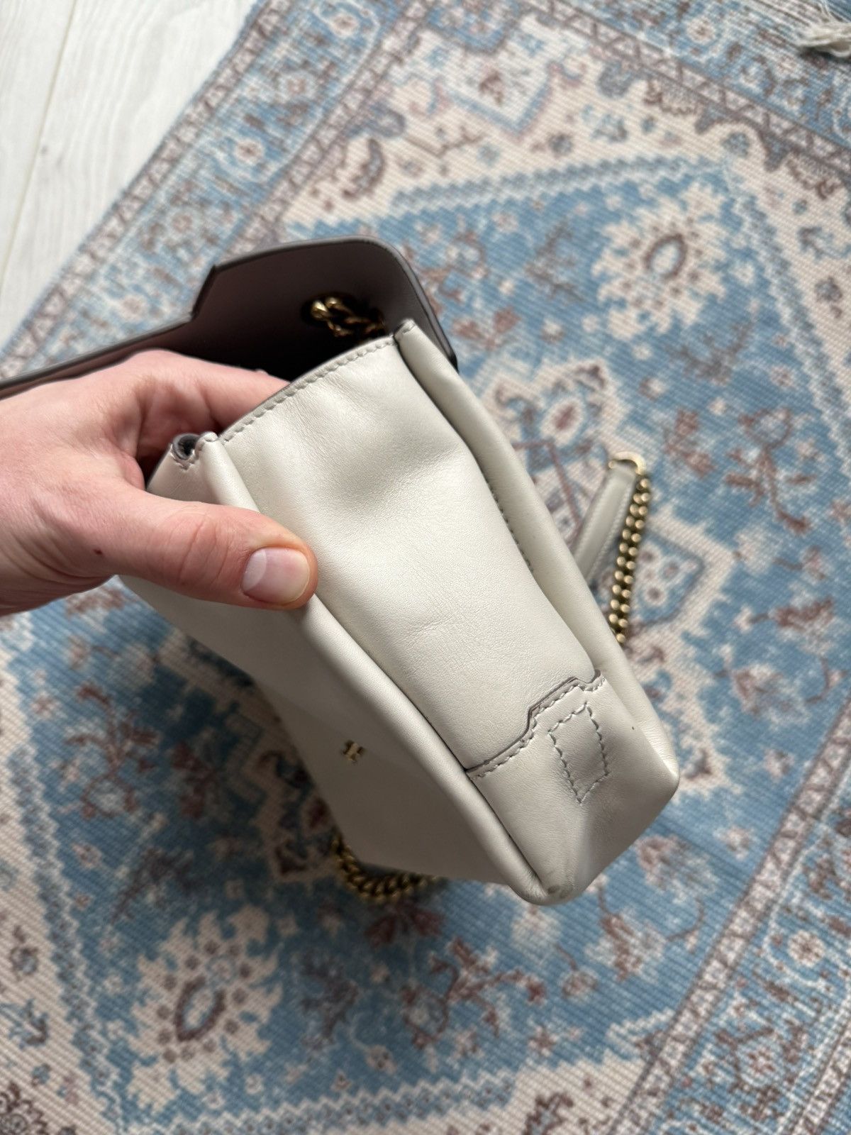 Anya Hindmarch Anya Hindmarch Smile White Leather Shoulder Bag Size ONE SIZE - 8 Thumbnail