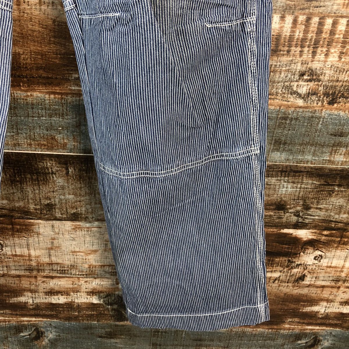 Japanese Brand Dogman Blue Striped Multipocket utility cargo Pants #A2160 Size US 33 - 12 Thumbnail