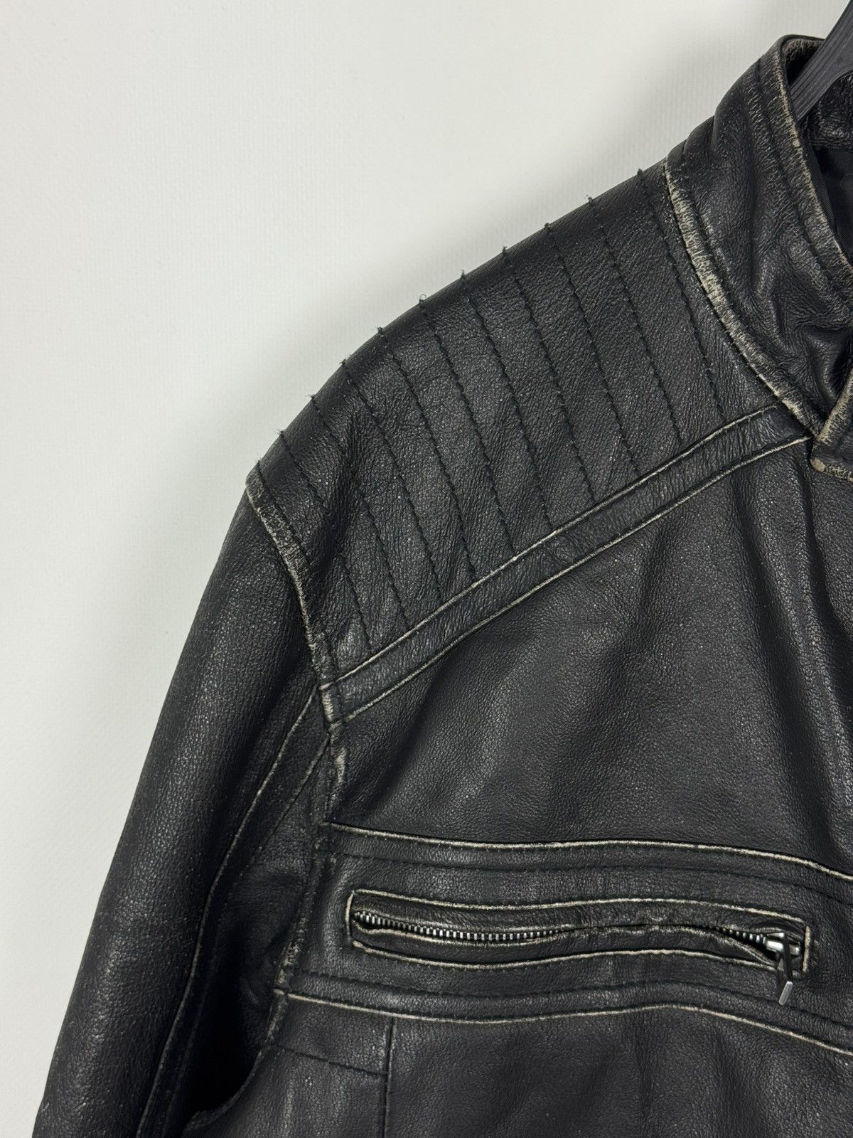 Guess Y2K Distressed Guess Bike Leather Jacket Size US M / EU 48-50 / 2 - 5 Thumbnail