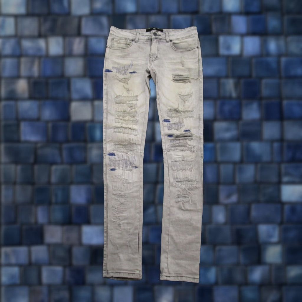Vintage Focus Jeans Distressed Skinny Stretch Denim Jeans Mens Size 30x32 Used Look Size US 30 / EU 46 - 1 Thumbnail