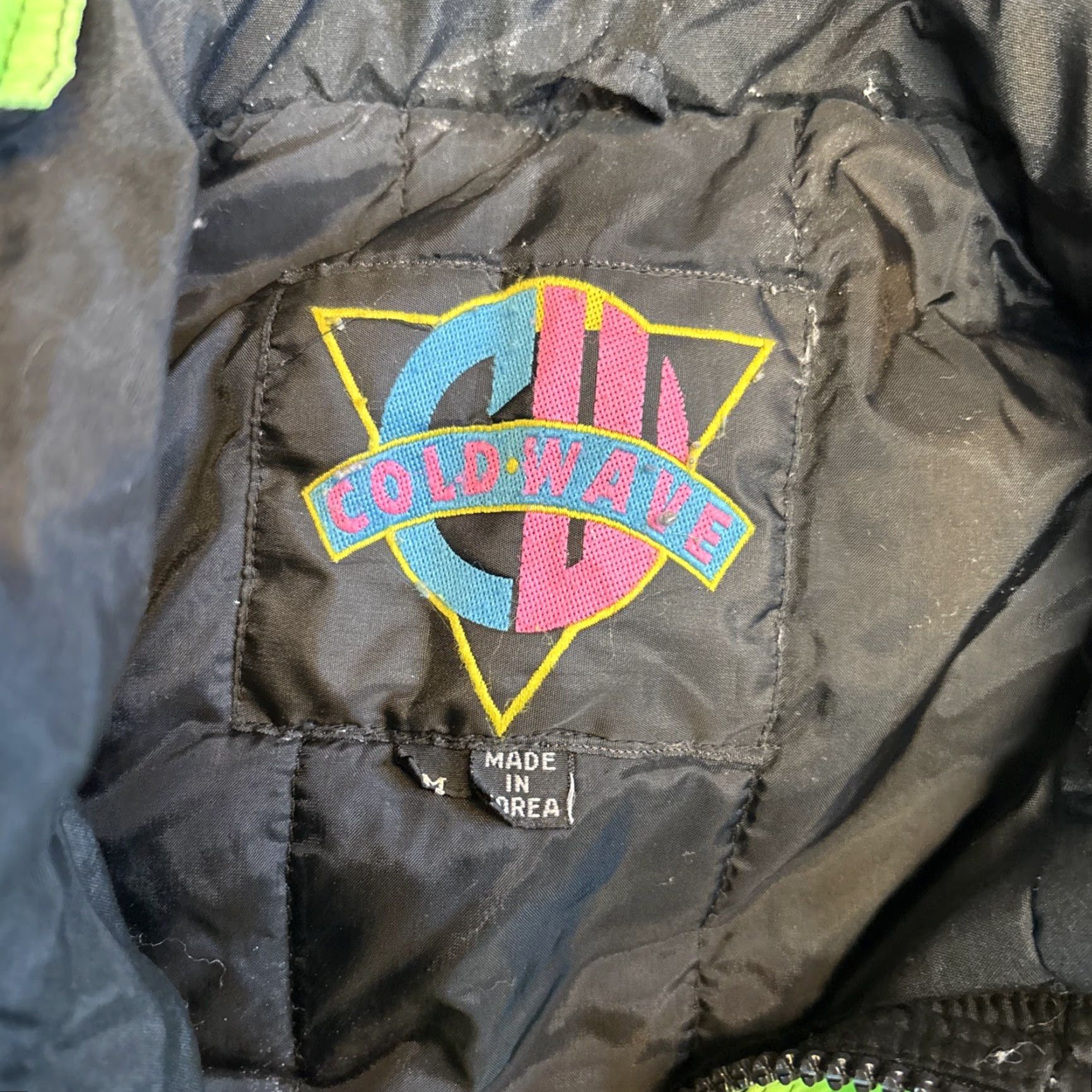 Vintage VINTAGE Cold Wave Jacket Mens M Neon Green Black Snowmobile Outdoor Winter 90s Men Jacket Winter Sports Grunge Size US M / EU 48-50 / 2 - 2 Thumbnail