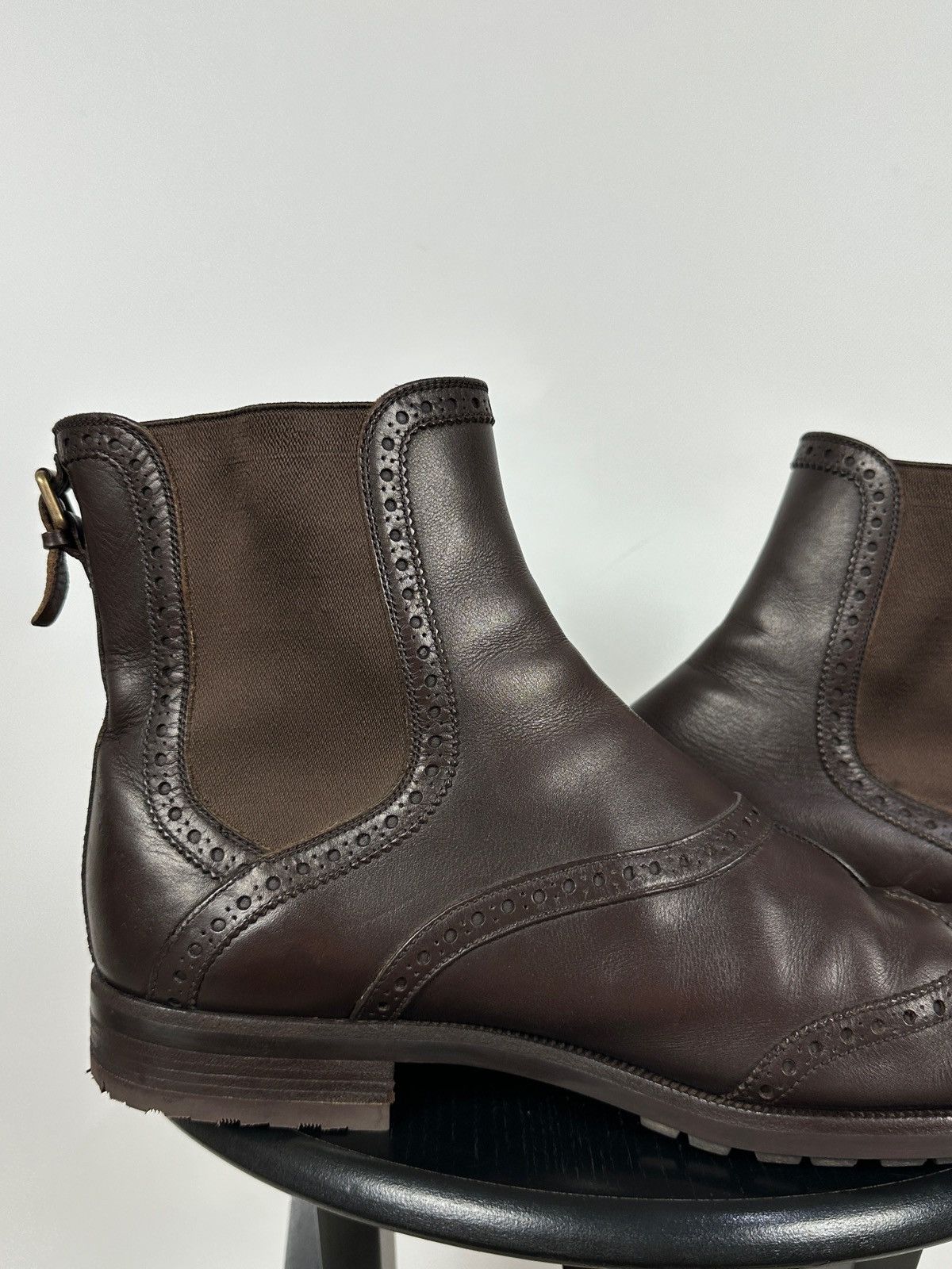 Louis Vuitton Louis Vuitton Brown Leather Chelsea Wingtip Brogue Boots Size US 12 / EU 45 - 19 Thumbnail