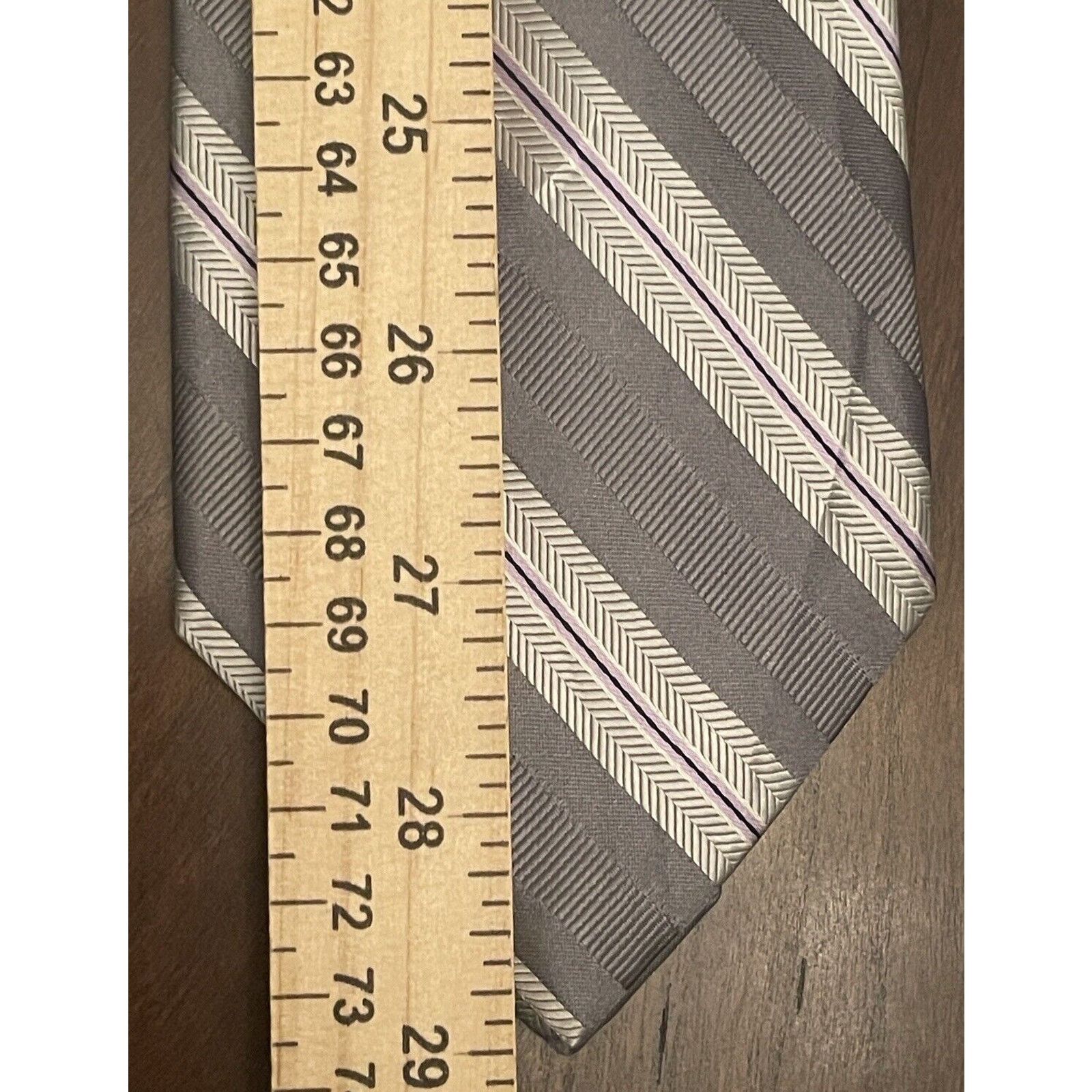 Michael Kors Michael Michael Kors Gray Purple 100% Silk Made In China Size ONE SIZE - 5 Thumbnail