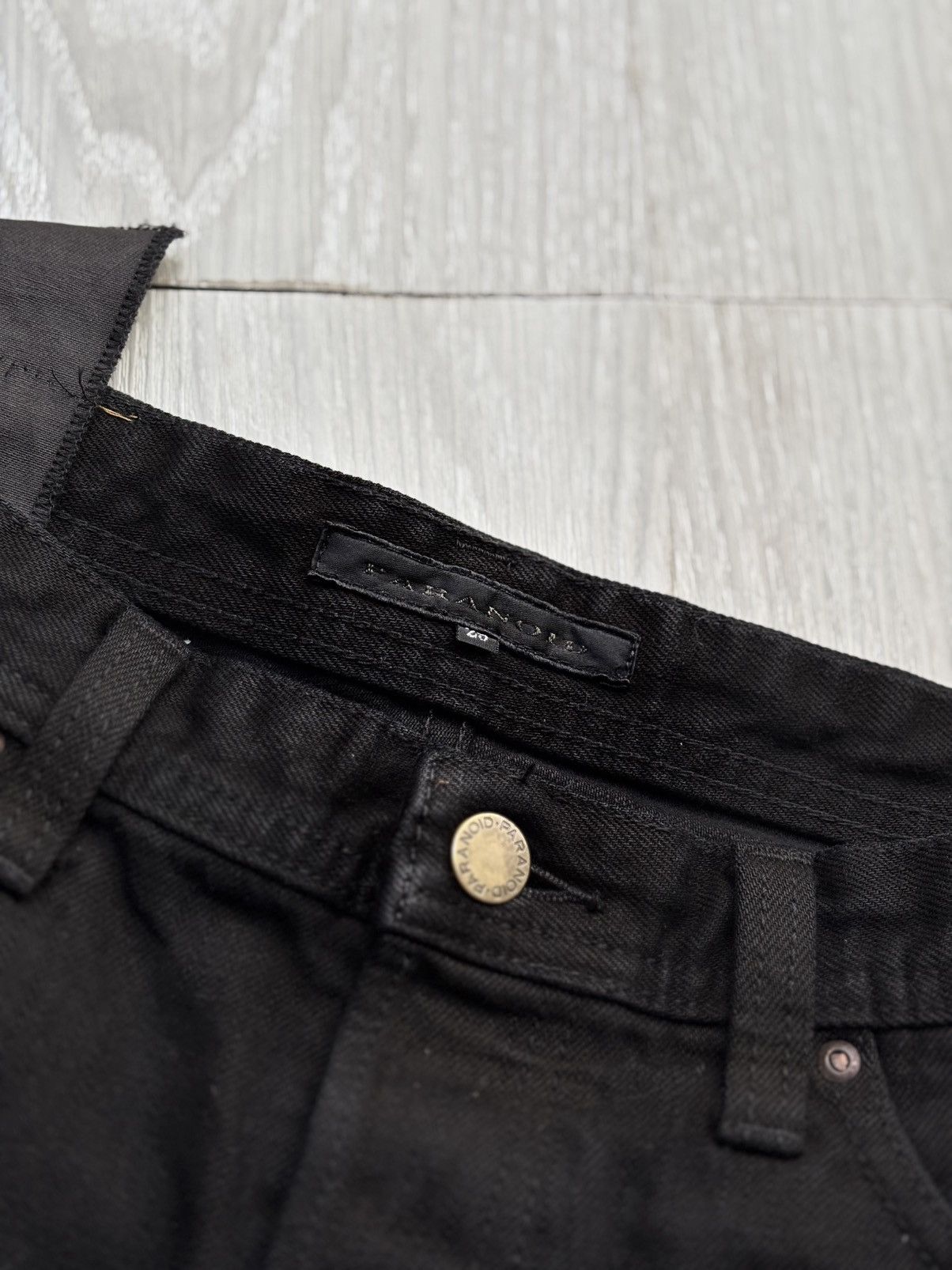 PARANOID extra long distressed flare jeans