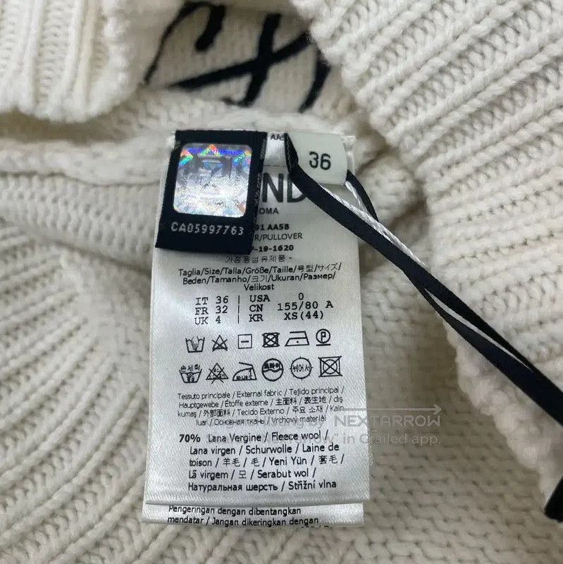Fendi Fendi White Wool Knit Sweater for Women . Size XS / US 0-2 / IT 36-38 - 4 Thumbnail