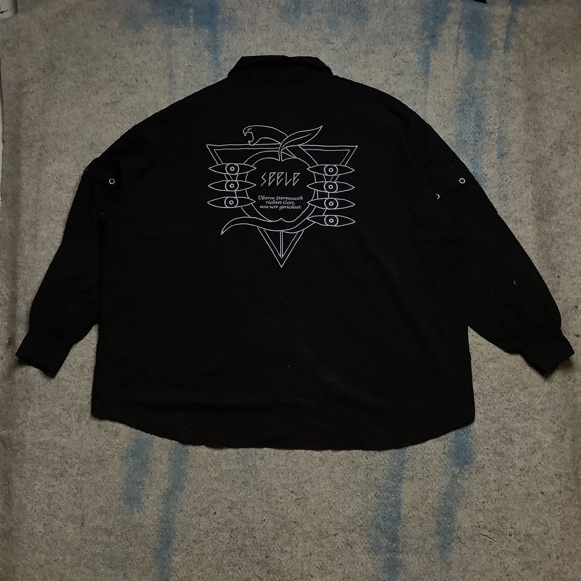 Anime × Cartoon Network × Vintage Jouetie Evangelion Black Shirt Y2K Style Size US M / EU 48-50 / 2 - 1 Thumbnail