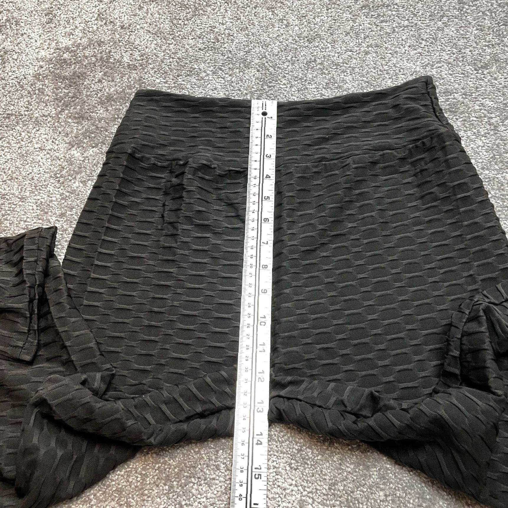 Vintage Unbranded Leggings Womens Large Black Yoga Stretch Textured Pants New NWT Size 36" / US 14 / IT 50 - 7 Thumbnail