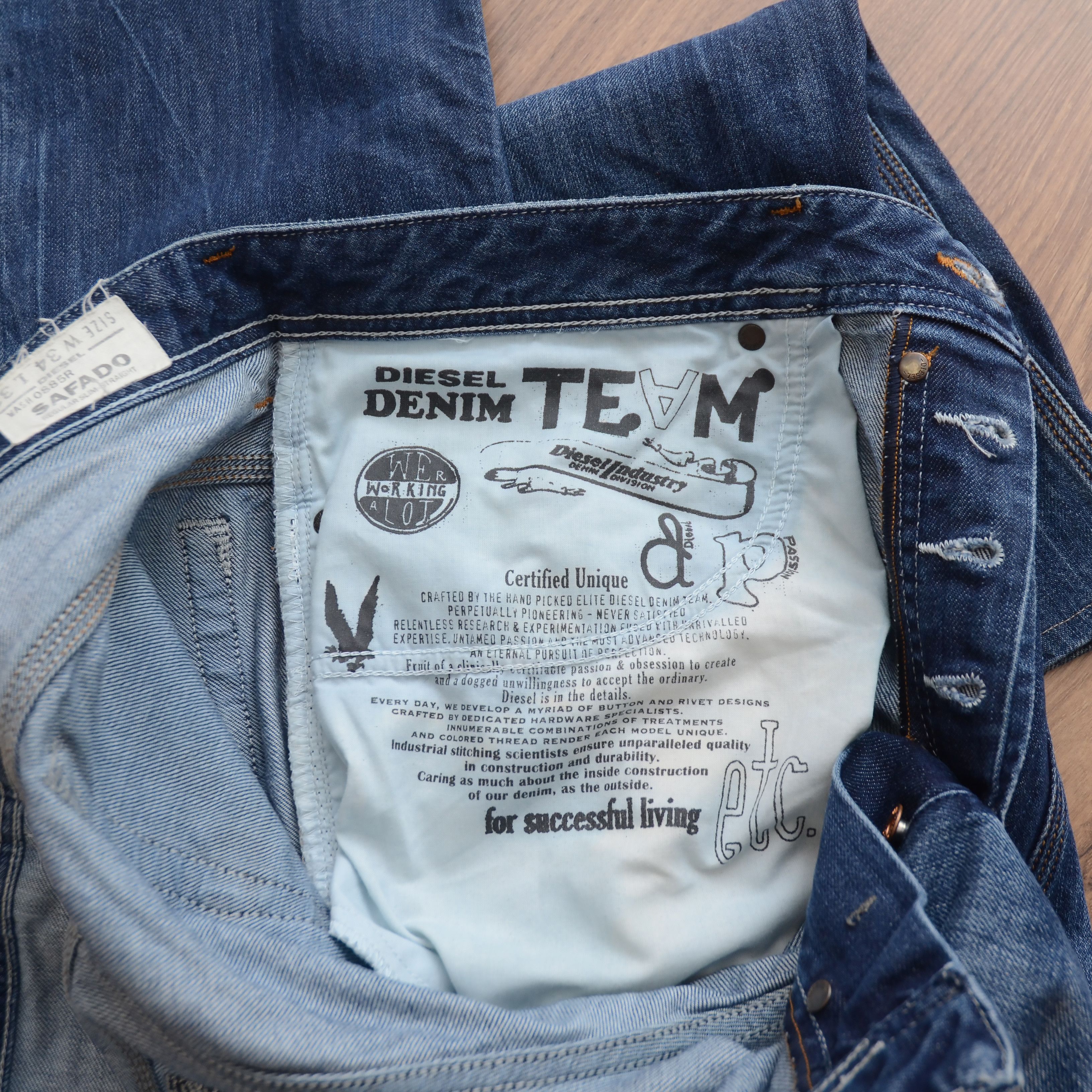 Diesel Diesel 3D Jeans Men W34 L30 Safado Straight Y2K Bootcut Size US 34 / EU 50 - 17 Thumbnail