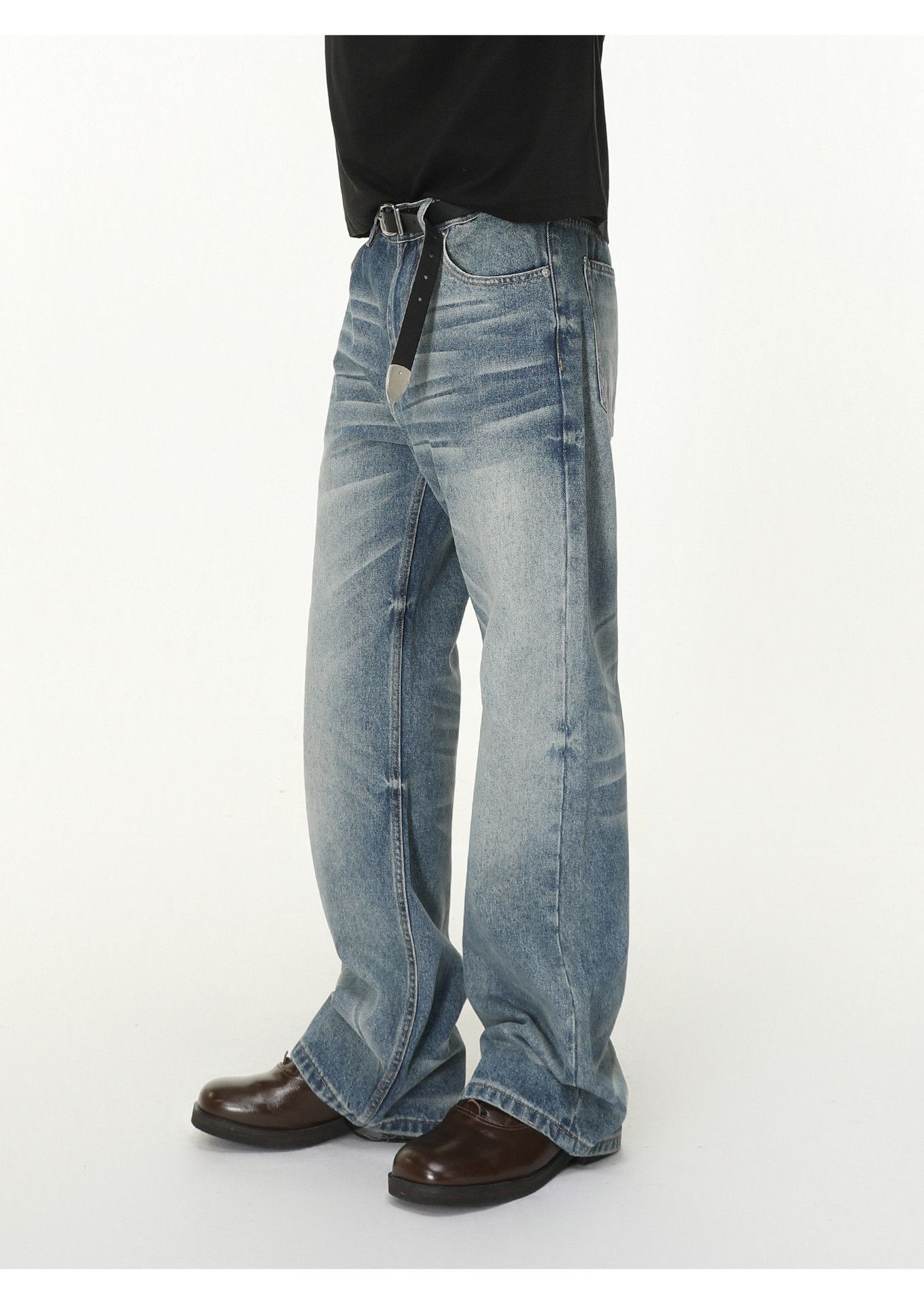Japanese Brand American vibe washed distressed loose straight jeans Size US 32 / EU 48 - 3 Thumbnail
