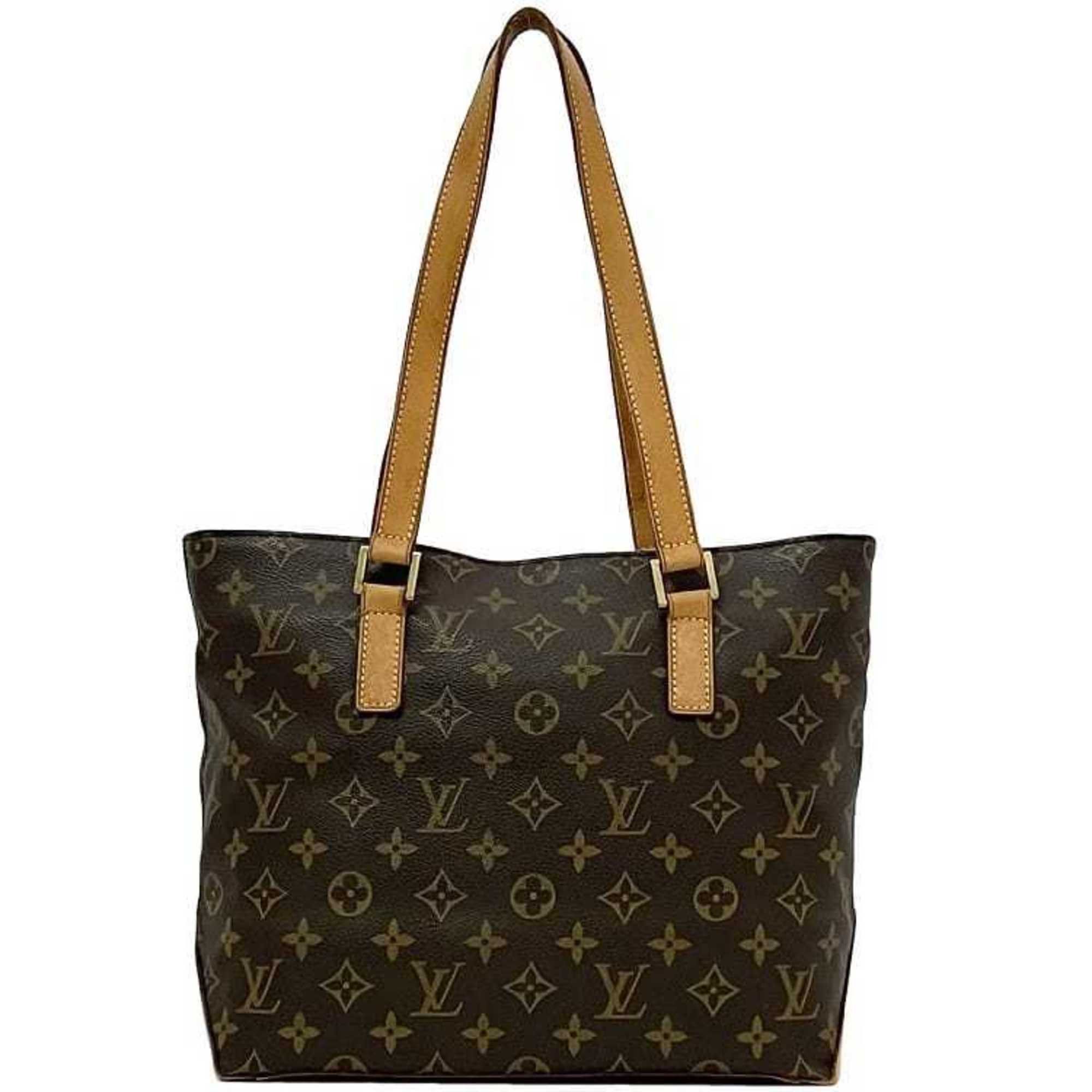 Louis Vuitton Tote Bag Cabas Piano F-22908 Brown Monogram M51148 Canvas Tanned Leather Vi0031 Louis Vuitton Freestanding Women's