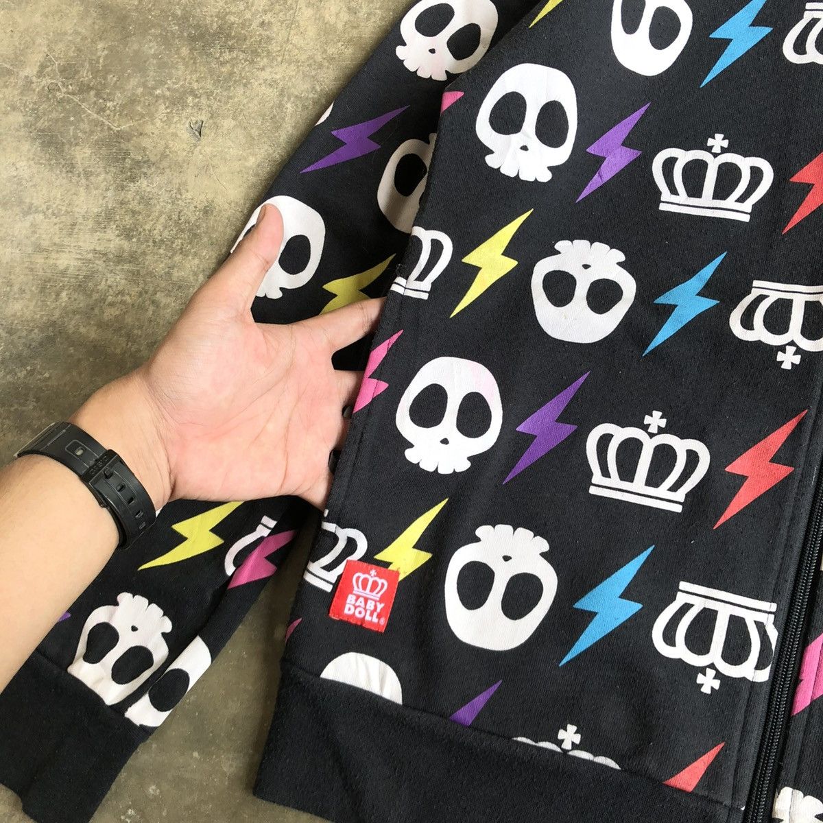 20471120 2000s Baby Doll All Over Print Logo Ziphoodie Black Lgb Size US M / EU 48-50 / 2 - 10 Thumbnail