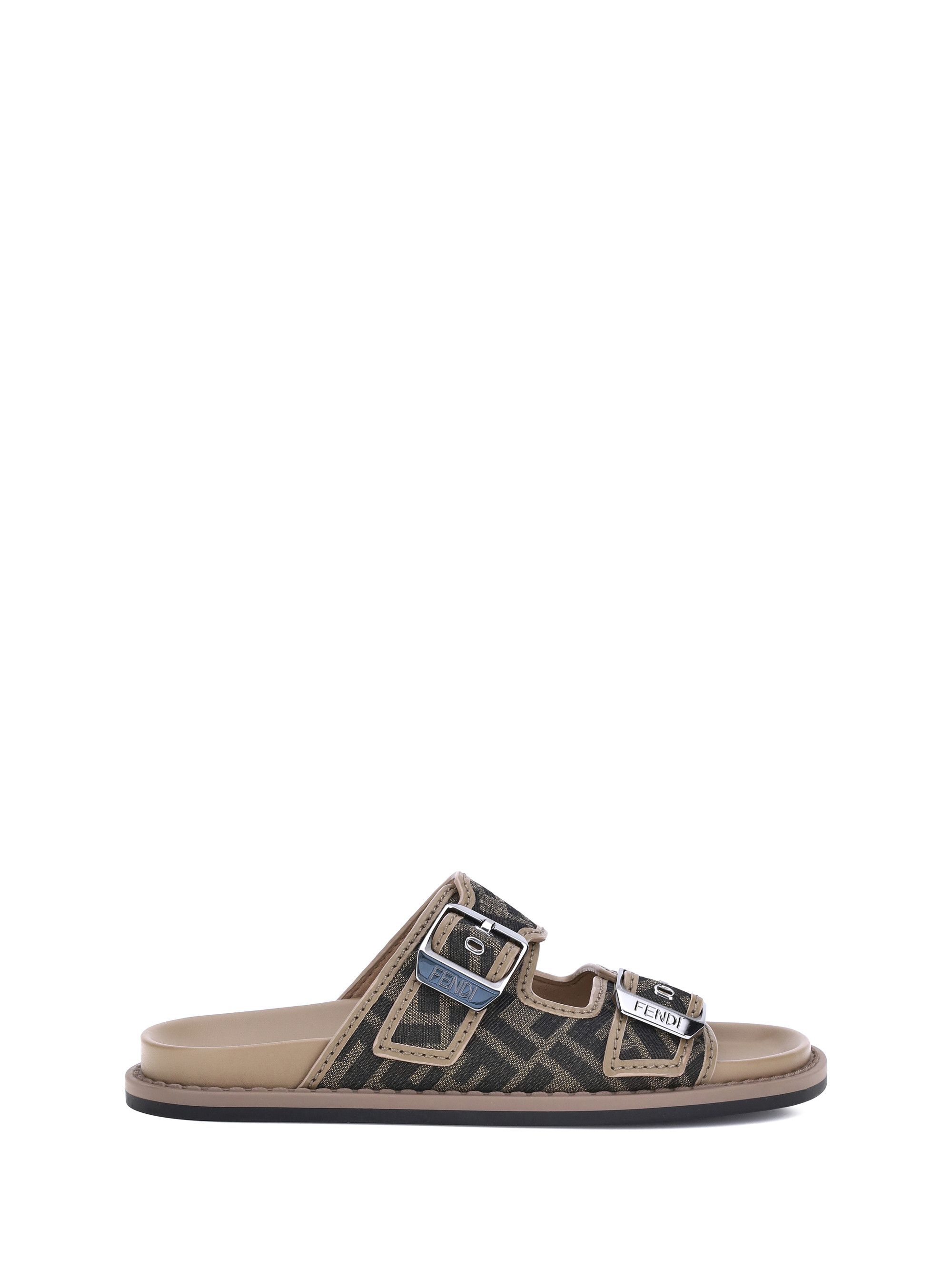 FENDI FENDI BROWN SUEDE SANDALS スエード サンダル 上質 ロゴ fendi-beige-ff-logo-sandals-