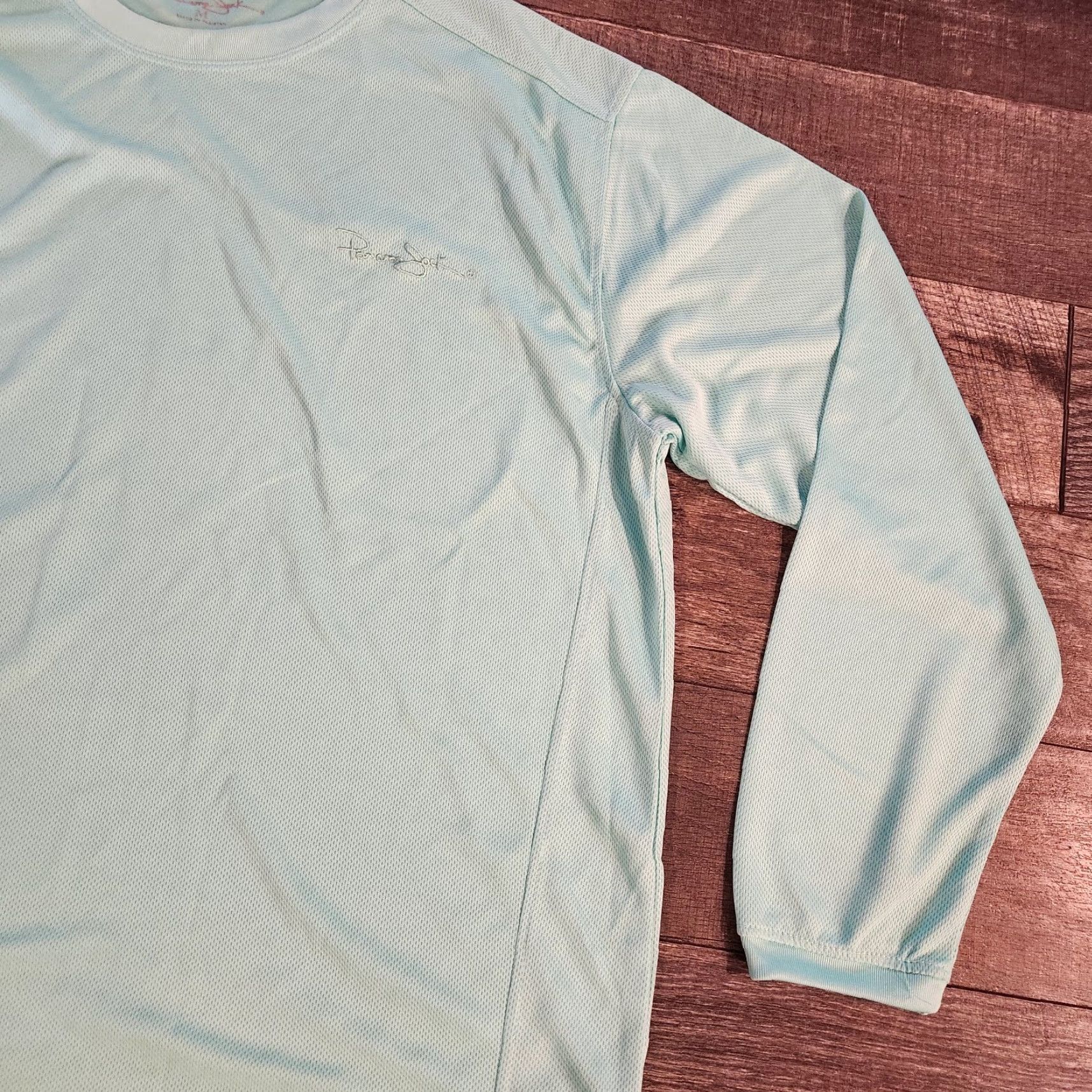Panama Jack Panama Jack Performance Fishing Shirt Long Sleeve UPF Men's Medium Aqua Blue Shirt Mens M Blue Logo Fish Size US M / EU 48-50 / 2 - 2 Thumbnail