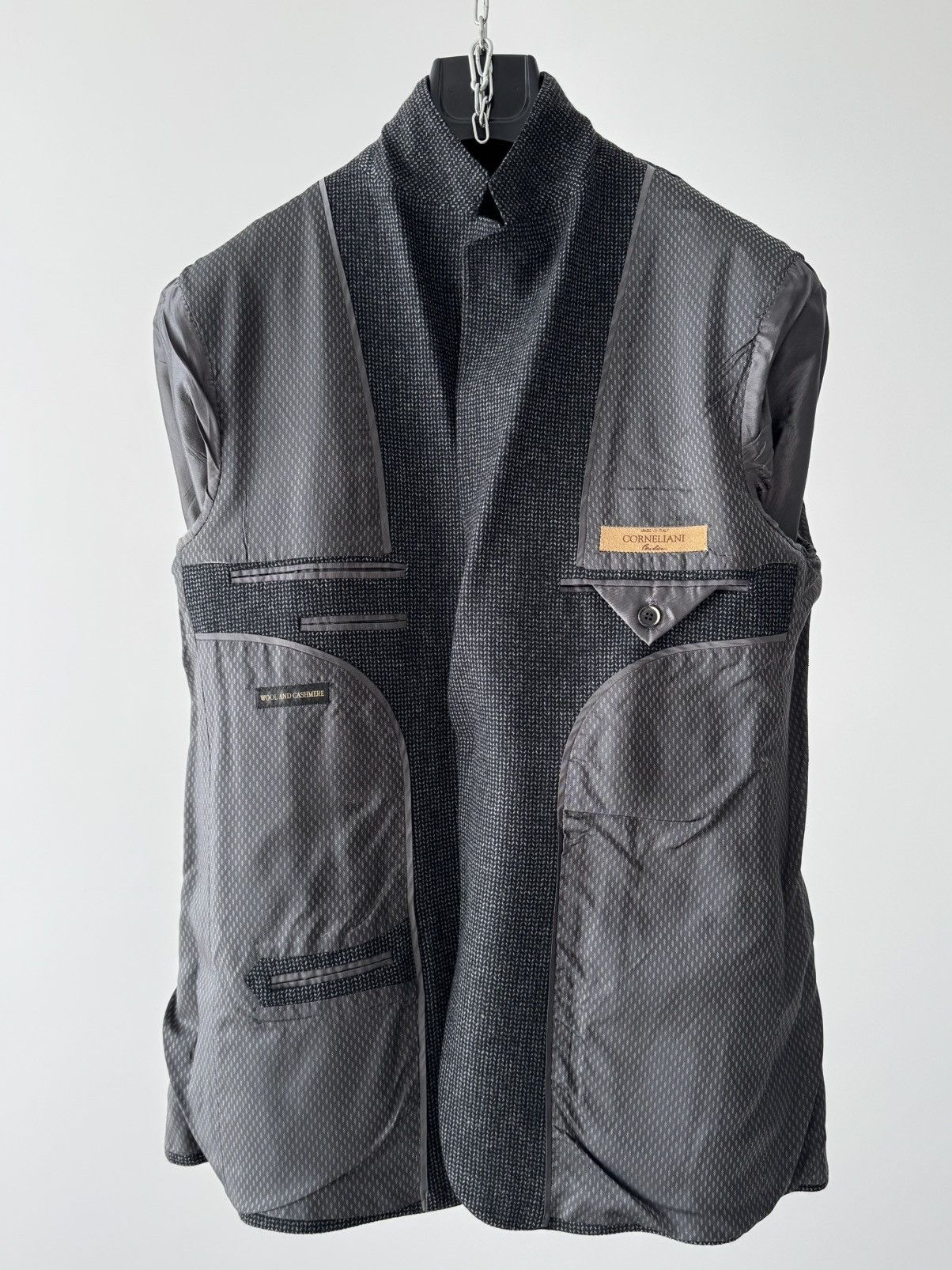 Corneliani Corneliani Wool & Cashmere Two Button Sport Black Jacket Size 42R - 7 Thumbnail