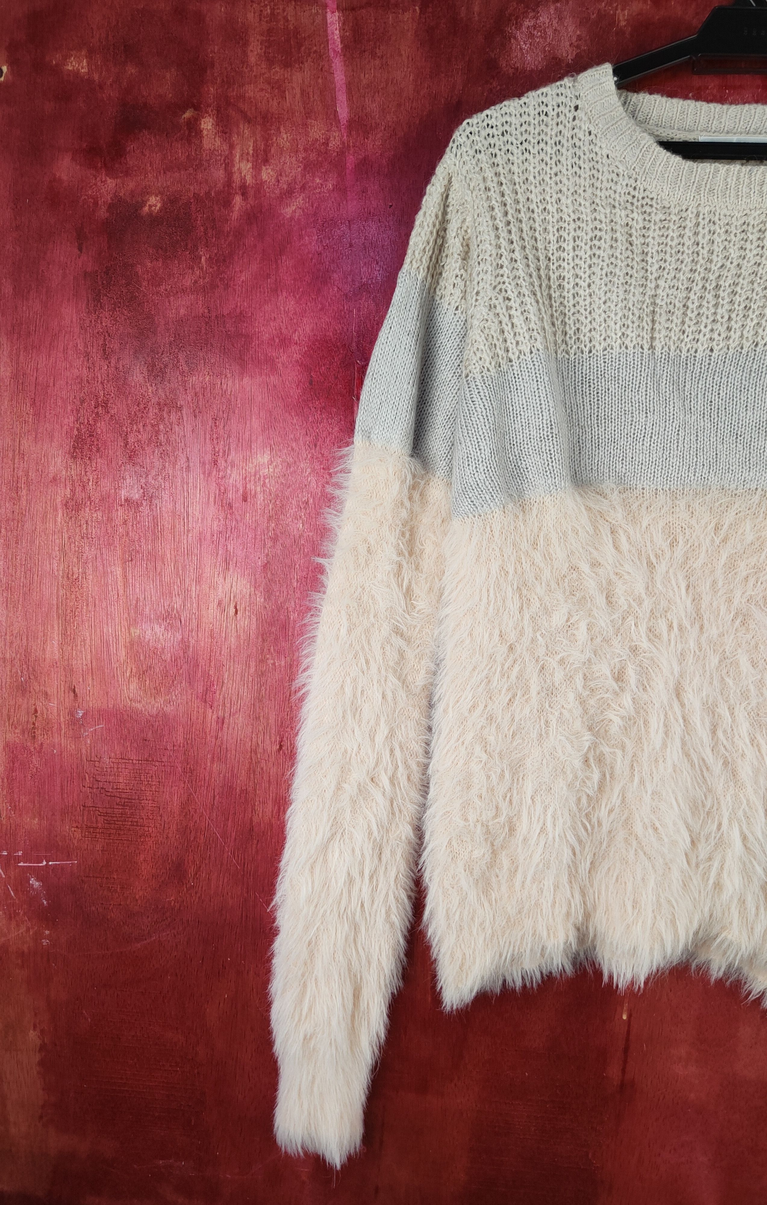 Aran Isles Knitwear Lhelbie Light Orange Shag Shaggy Fur Mohair Knitwear #S2100 Size M / US 6-8 / IT 42-44 - 3 Thumbnail