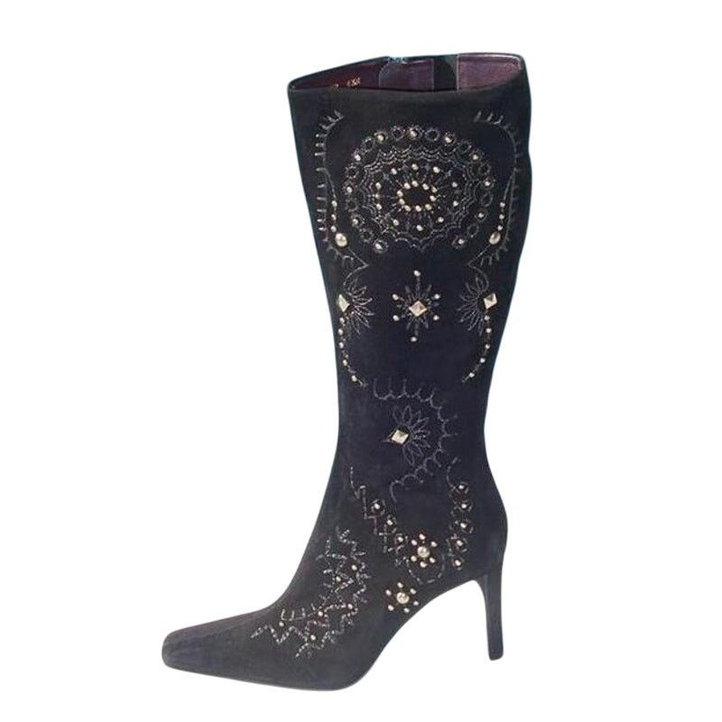 Donald Pliner Donald Pliner Suede Boot Embroidery Grommets NIB $525 Size US 7 / IT 37 - 1 Thumbnail