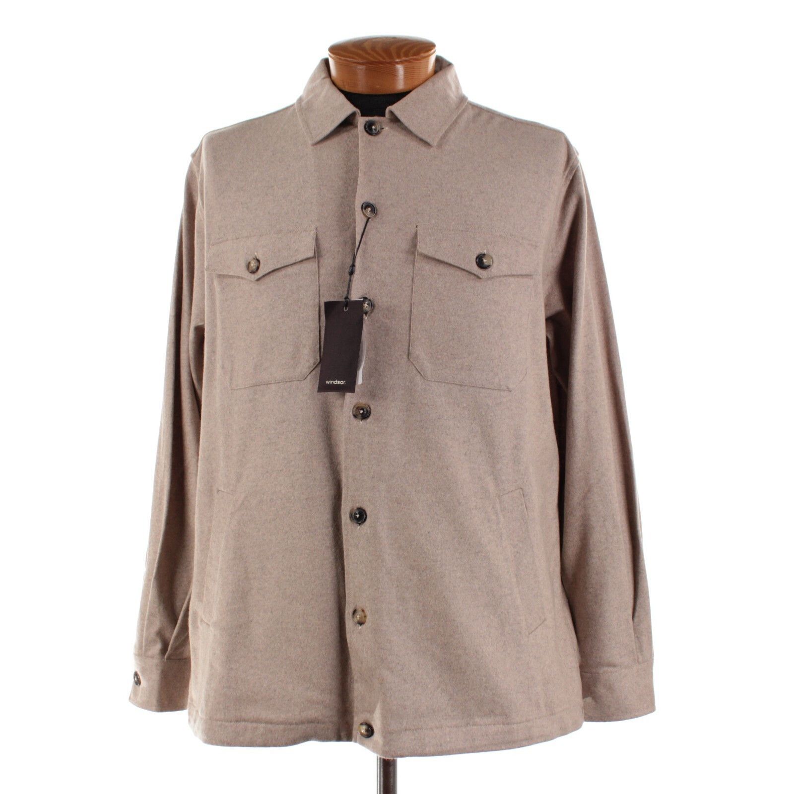 Other Windsor Overshirt Size XL US In Beige Cashmere Blend Size US XL / EU 56 / 4 - 1 Thumbnail