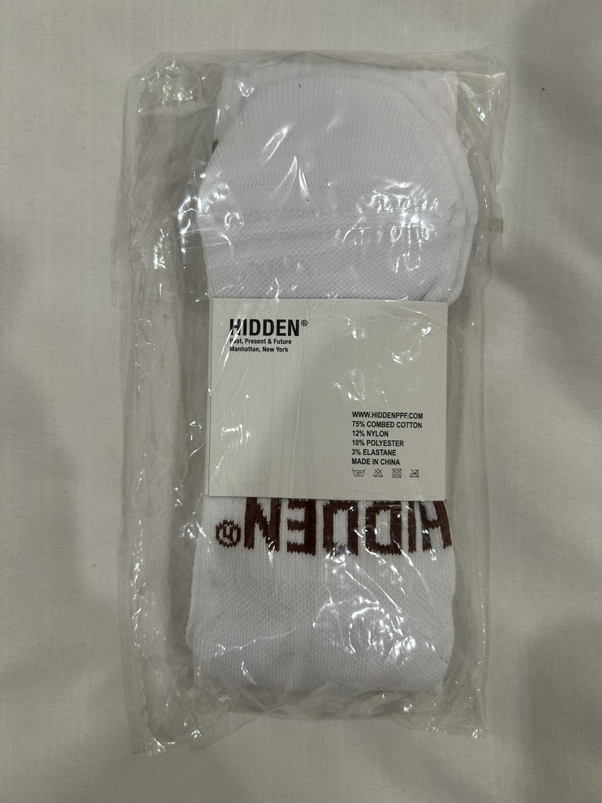 HIDDEN Hidden NY Socks White Brown Size ONE SIZE - 2 Thumbnail