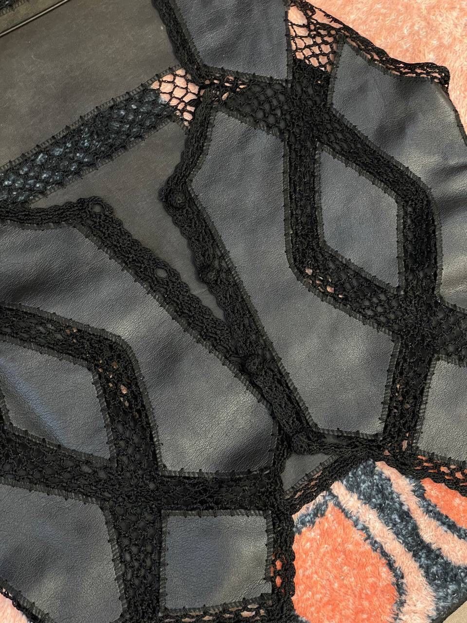 Leather Avant Garde Abstrakt Design Leather Vintage Tank Top Vest Size M / US 6-8 / IT 42-44 - 6 Thumbnail