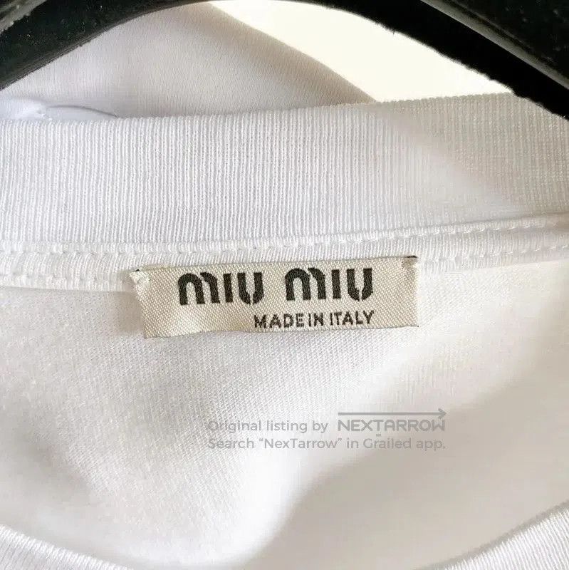 Miu Miu Miu Miu Club Short Sleeve White T-Shirt . Size XS / US 0-2 / IT 36-38 - 5 Thumbnail