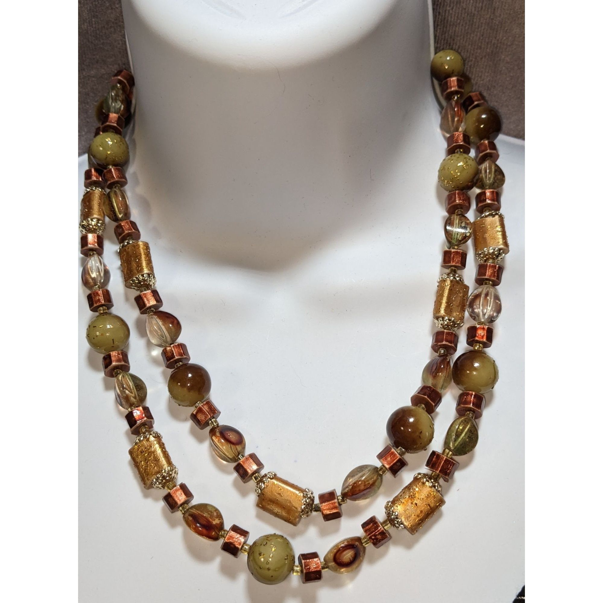 Other Vintage Bohemian Beaded Necklace Earth Tones Made In Japan Size ONE SIZE - 1 Thumbnail