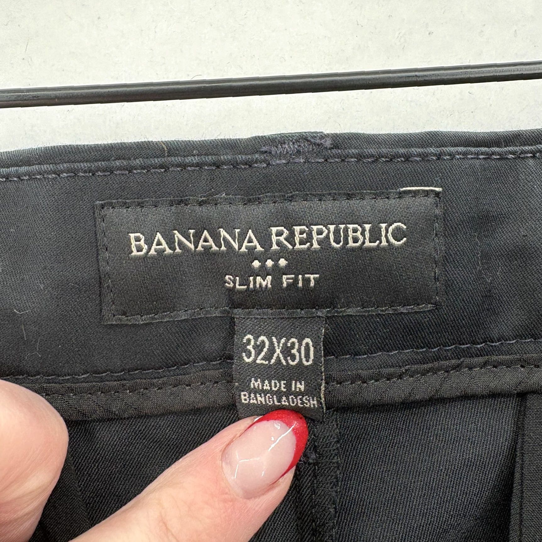Banana Republic VINTAGE Banana Republic Pants Mens 32x30 Black Chino Slim Stretch Golf Shirt? Size US 32 / EU 48 - 4 Thumbnail