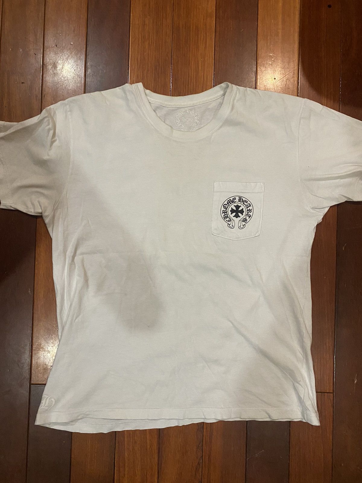 image of Chrome Hearts White Pocket Tee, Men's (Size XL)