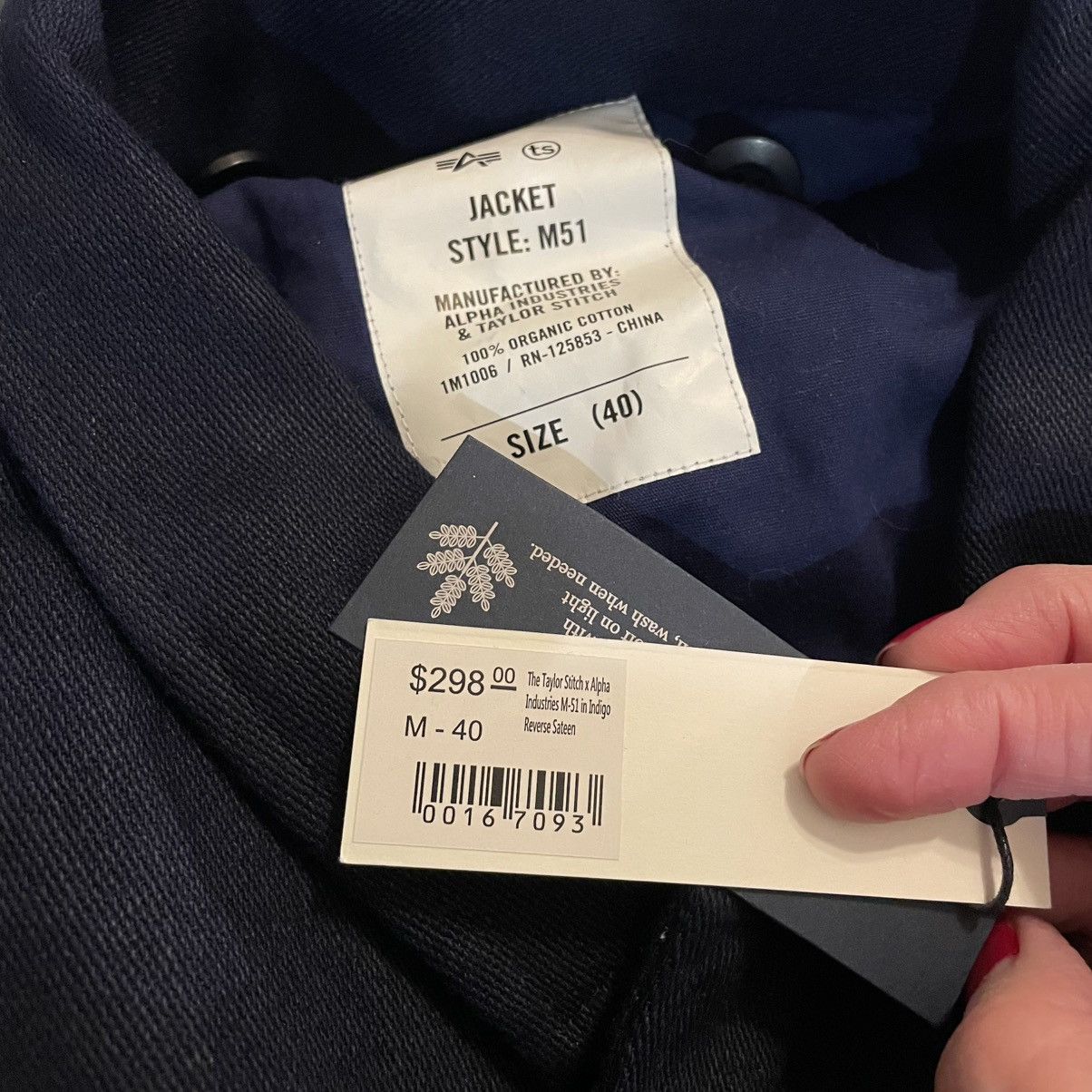 Taylor Stitch Taylor Stitch x Alpha Industries M51 in indigo sateen M Size US M / EU 48-50 / 2 - 13 Thumbnail