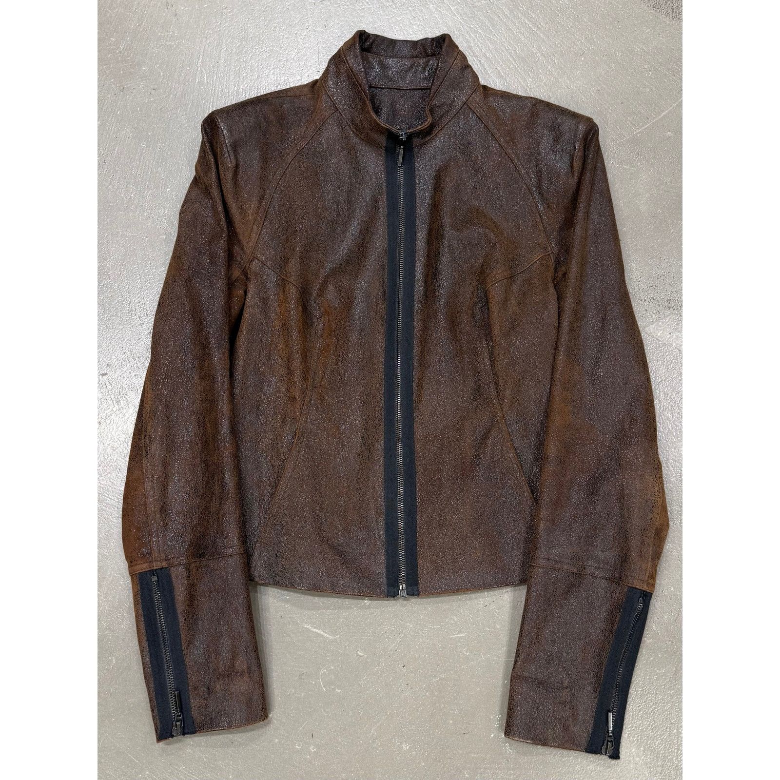 plein sud 2000s Plein Sud distressed leather jacket Size US XS / EU 42 / 0 - 1 Thumbnail