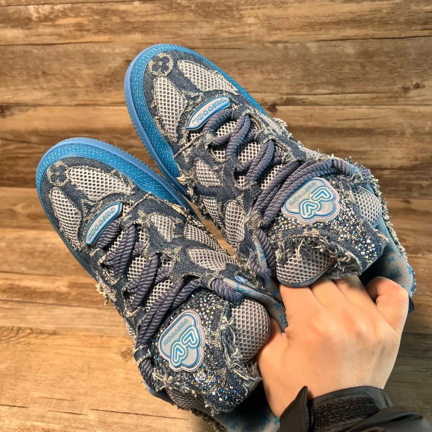 Louis Vuitton LV Skate Gray Blue Crystal Uk9/43 Size US 10 / EU 43 - 5 Thumbnail