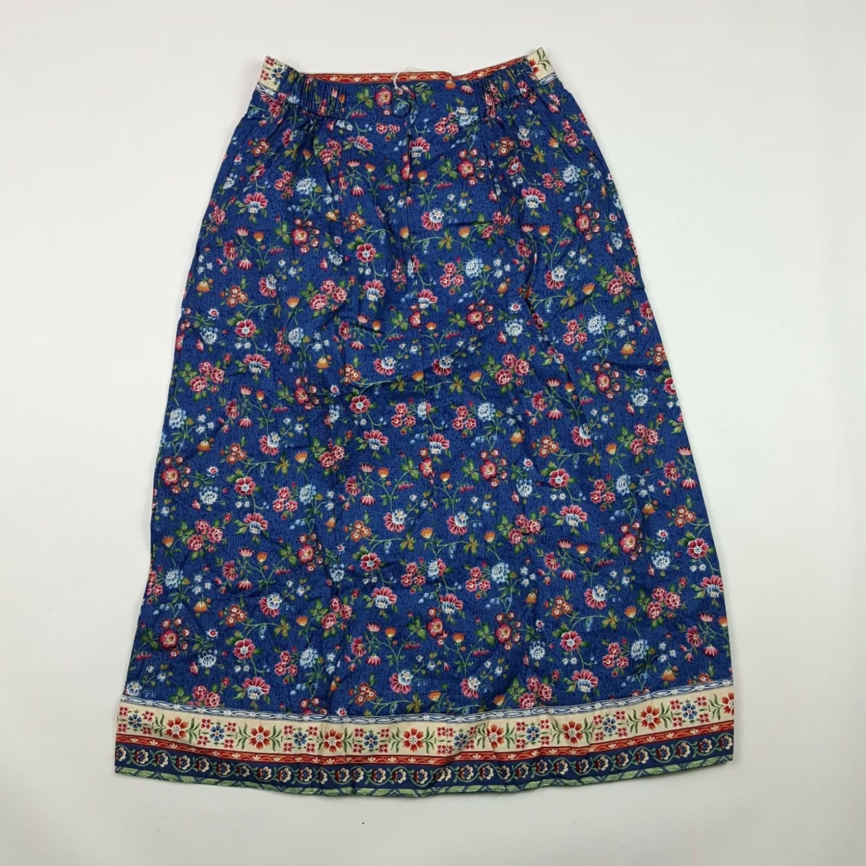 Vintage VINTAGE Floral A-Line Womens Size M Outdoor Boho Long Flower Nature Skirt Size 32" / US 10 / IT 46 - 4 Thumbnail