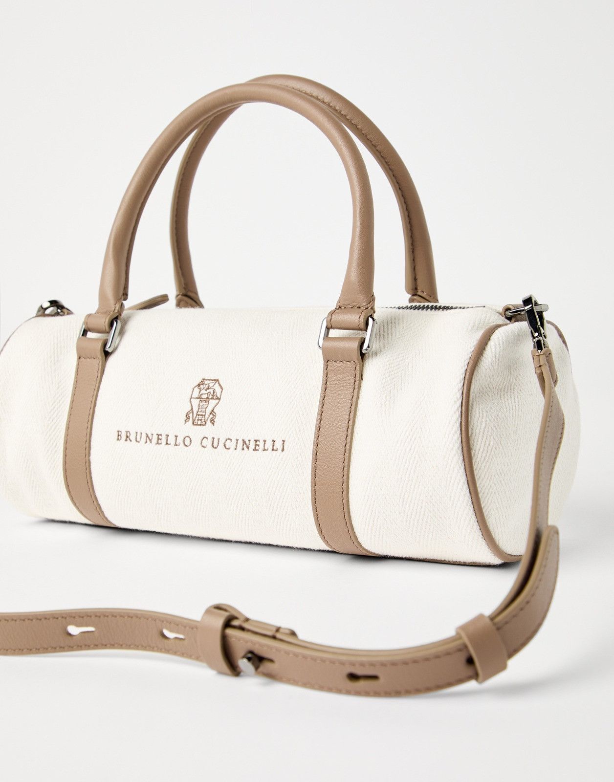 Brunello Cucinelli o1la1rc1a0326 Size: OS / Handbag in White/Brown Size ONE SIZE - 4 Thumbnail