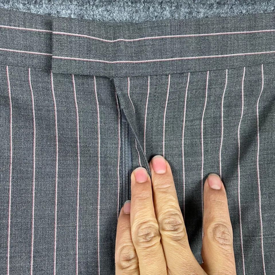 Other Ellen Tracy Trousers Pants Women's 14 NWT Striped Gray Wool Size 34" / US 12 / IT 48 - 3 Thumbnail