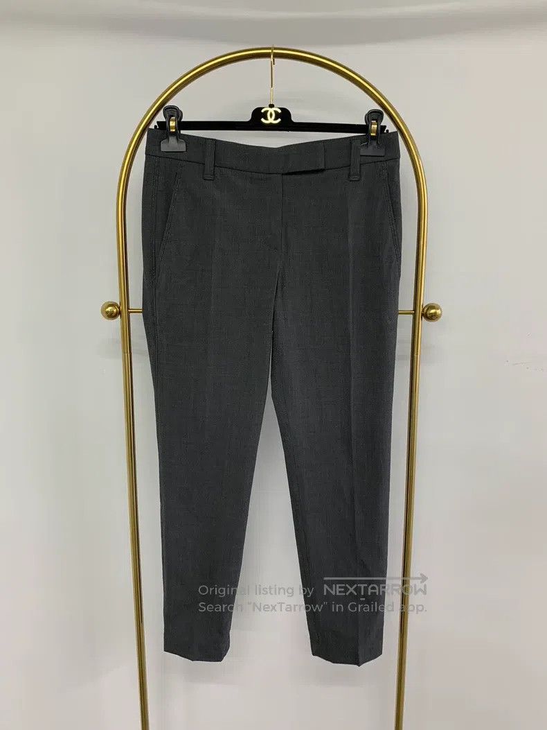 Brunello Cucinelli Brunello Cucinelli Gray beaded long trousers Size 26" / US 2 / IT 38 - 1 Thumbnail