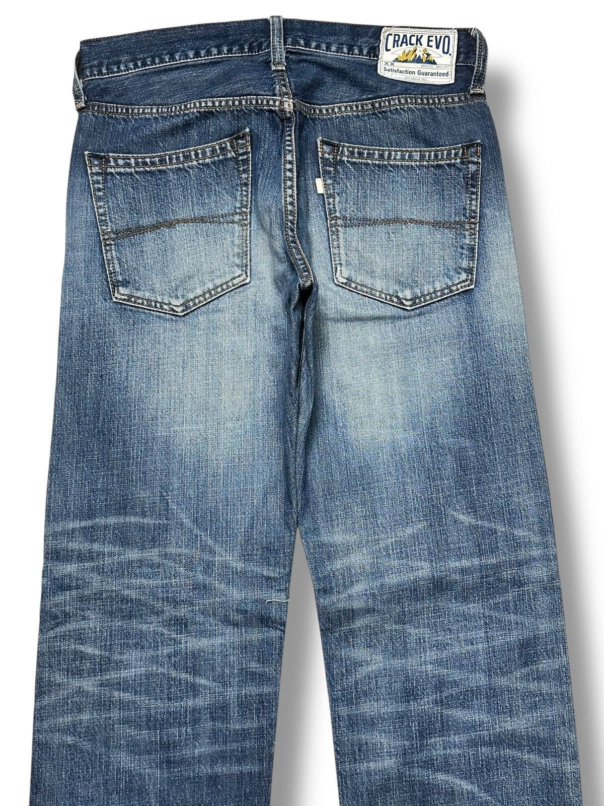 Japanese Brand Crack Evo Vintage Distressed Straight Cut With Striked Wash Size US 31 - 5 Thumbnail