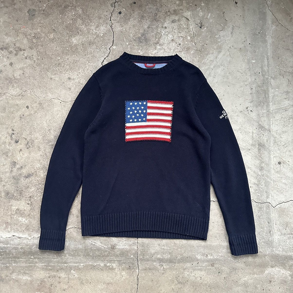Gant 1/3 Vintage USA Flag Chest Embroidered Long Sleeve Knitwear Size US M / EU 48-50 / 2 - 1 Thumbnail