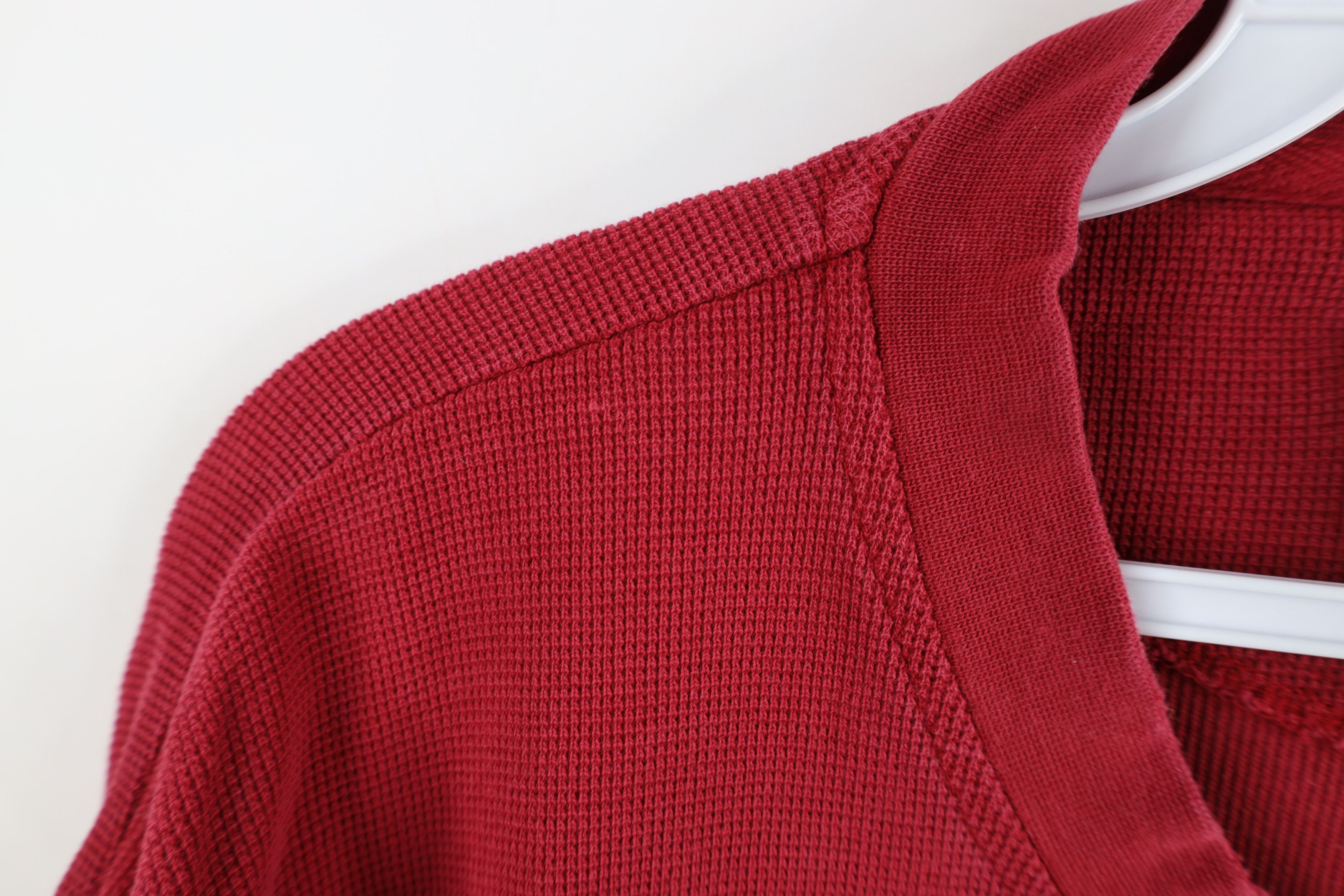 Vintage × Woolrich Woolen Mills Vintage 90s Woolrich Thermal Waffle Knit Henley T-Shirt Red Size US XL / EU 56 / 4 - 11 Thumbnail