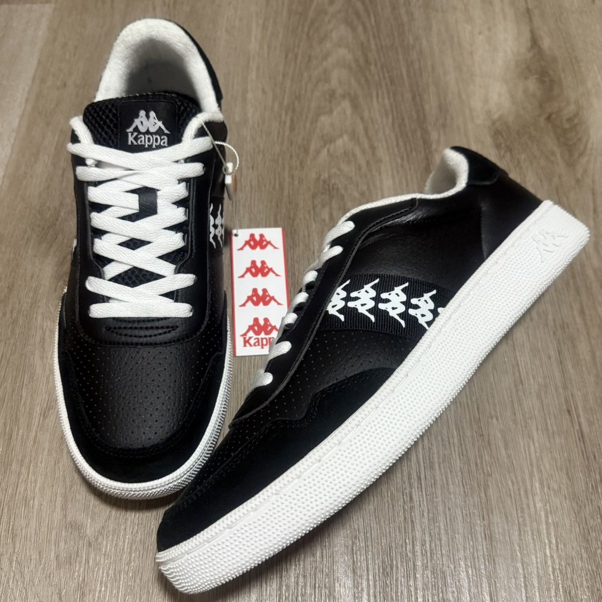 Kappa 222 Barnel Leather Casual Shoes Sneakers MenS 11 New in Black, Men's