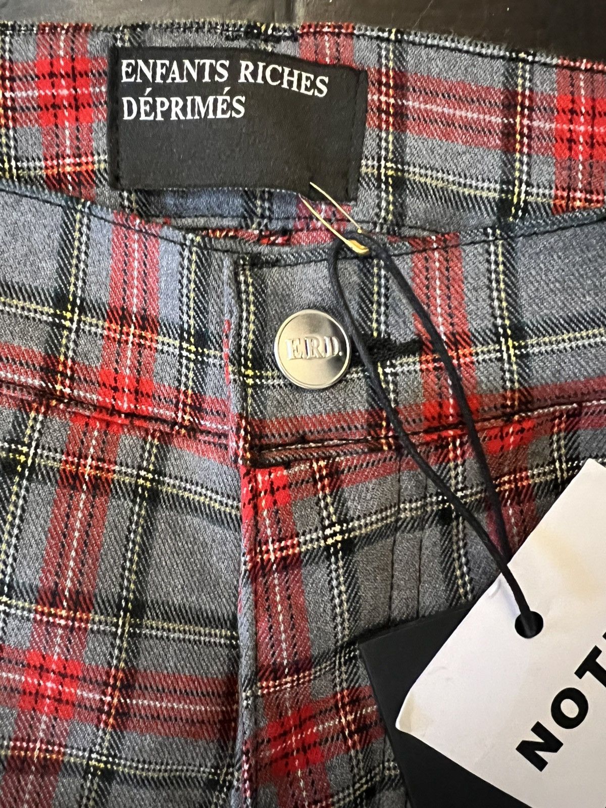 Enfants Riches Deprimes ERD ONLY CHILD FIVE POCKET TROUSER PLAID/CREAM Size US 32 / EU 48 - 2 Thumbnail