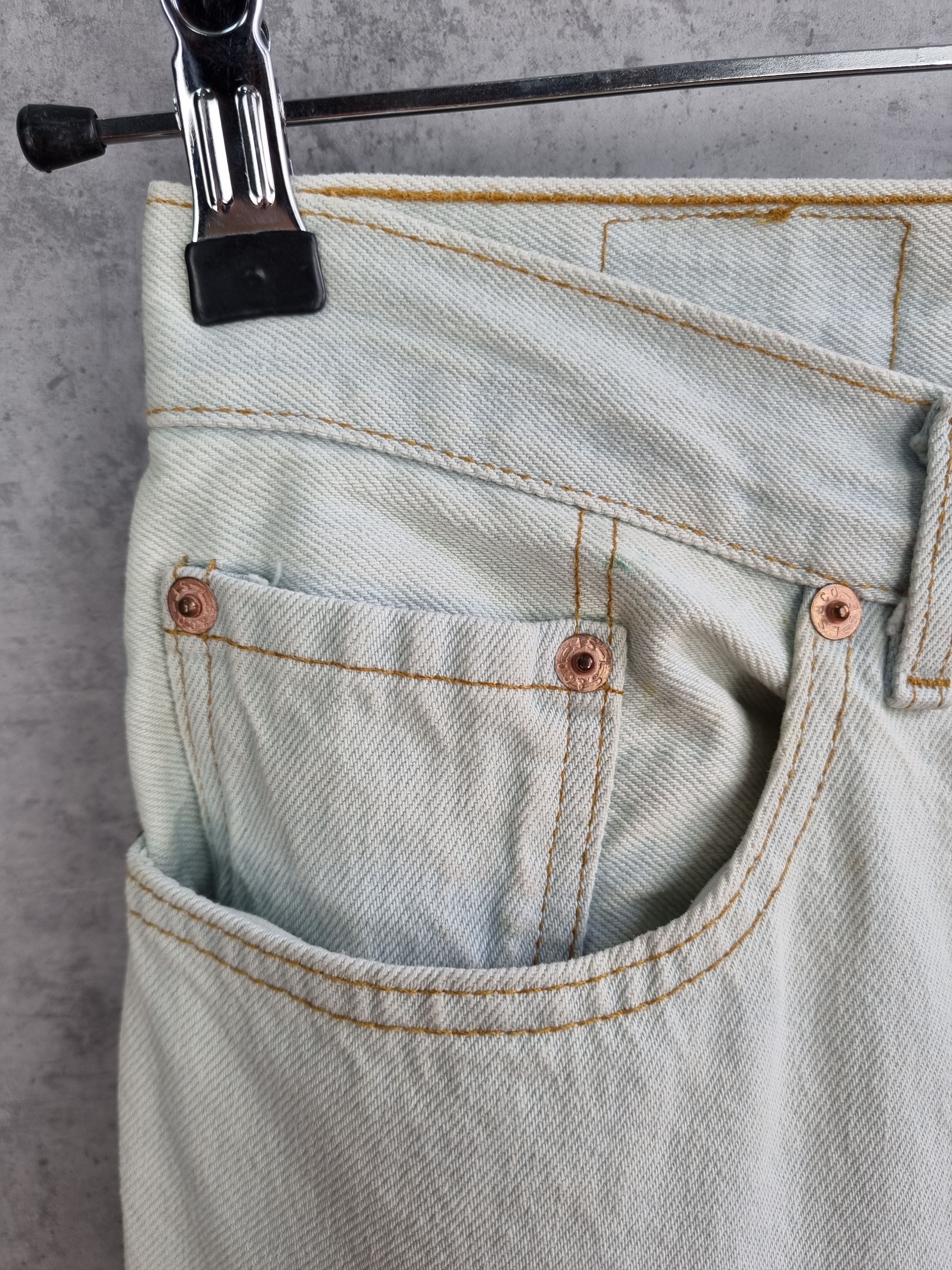 Levi's × Levi's Vintage Clothing 90s Levis France Made Cool Faded Unique Denim Jeans Size US 31 - 23 Thumbnail