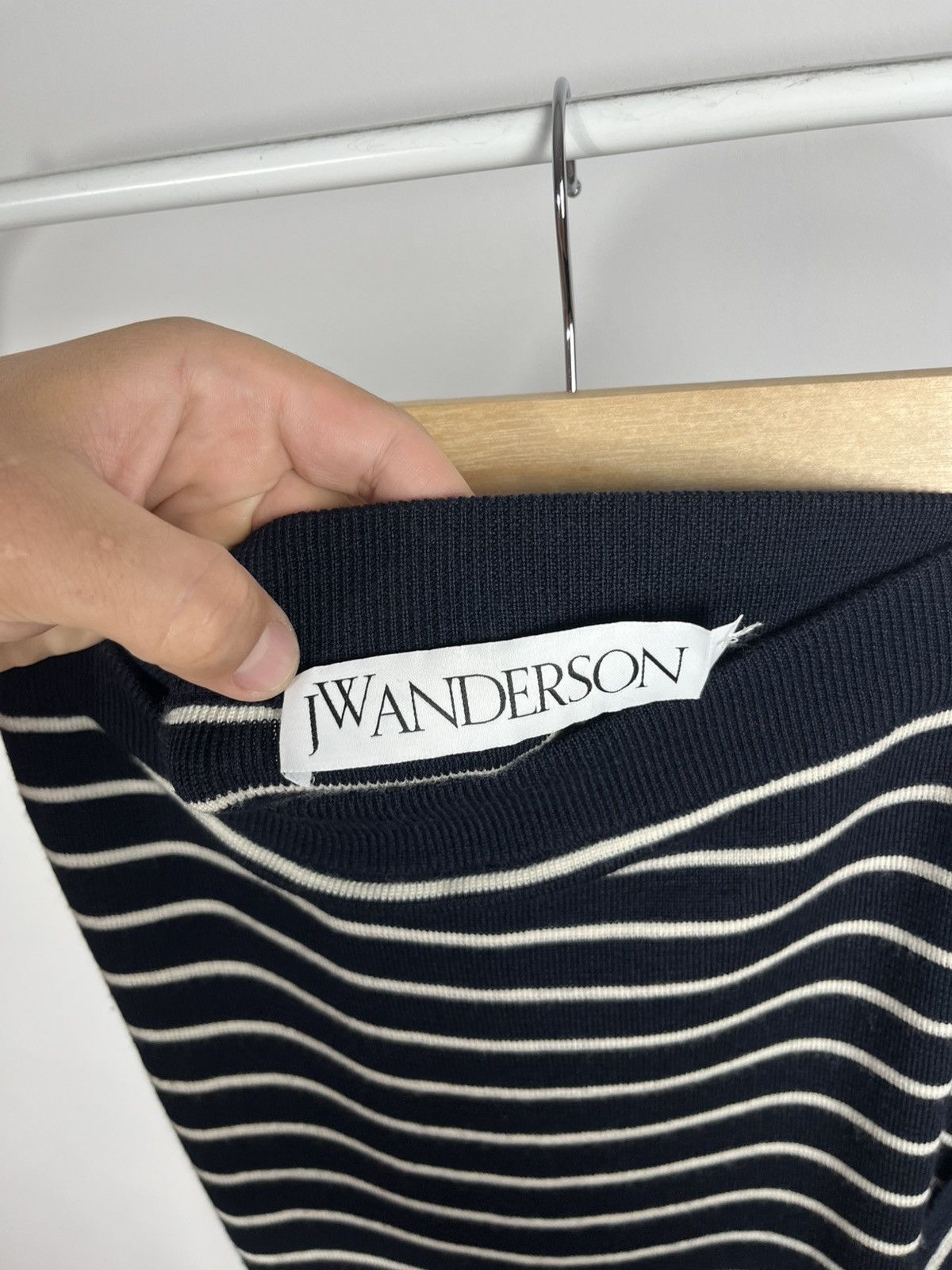 JW Anderson JW Anderson Women’s Striped Merino Wool Asymmetric Skirt S Size 28" / US 6 / IT 42 - 4 Thumbnail