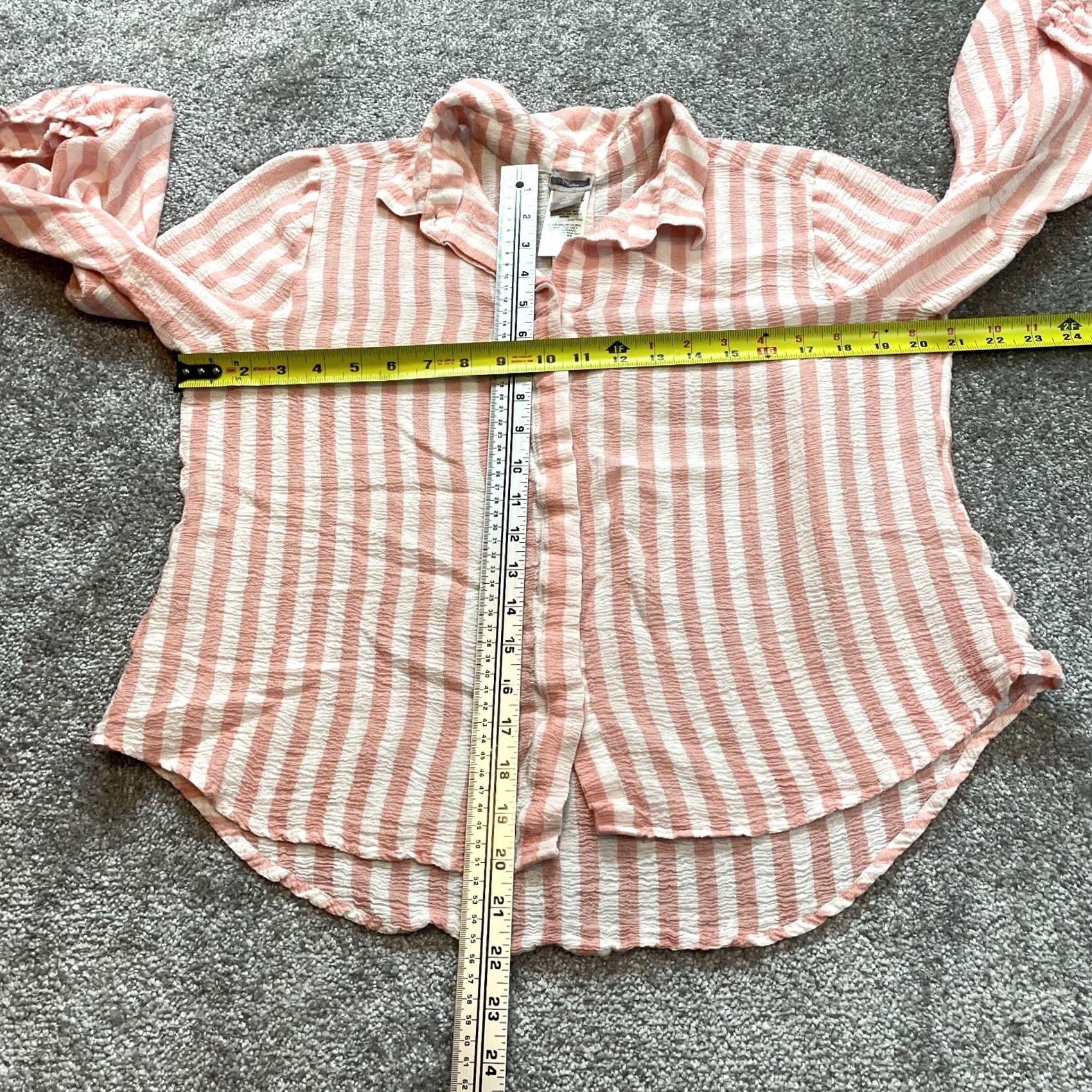 Vintage Chico's Womens Button Up Shirt Orange Striped Long Sleeve Top Size L Regular Size L / US 10 / IT 46 - 5 Thumbnail