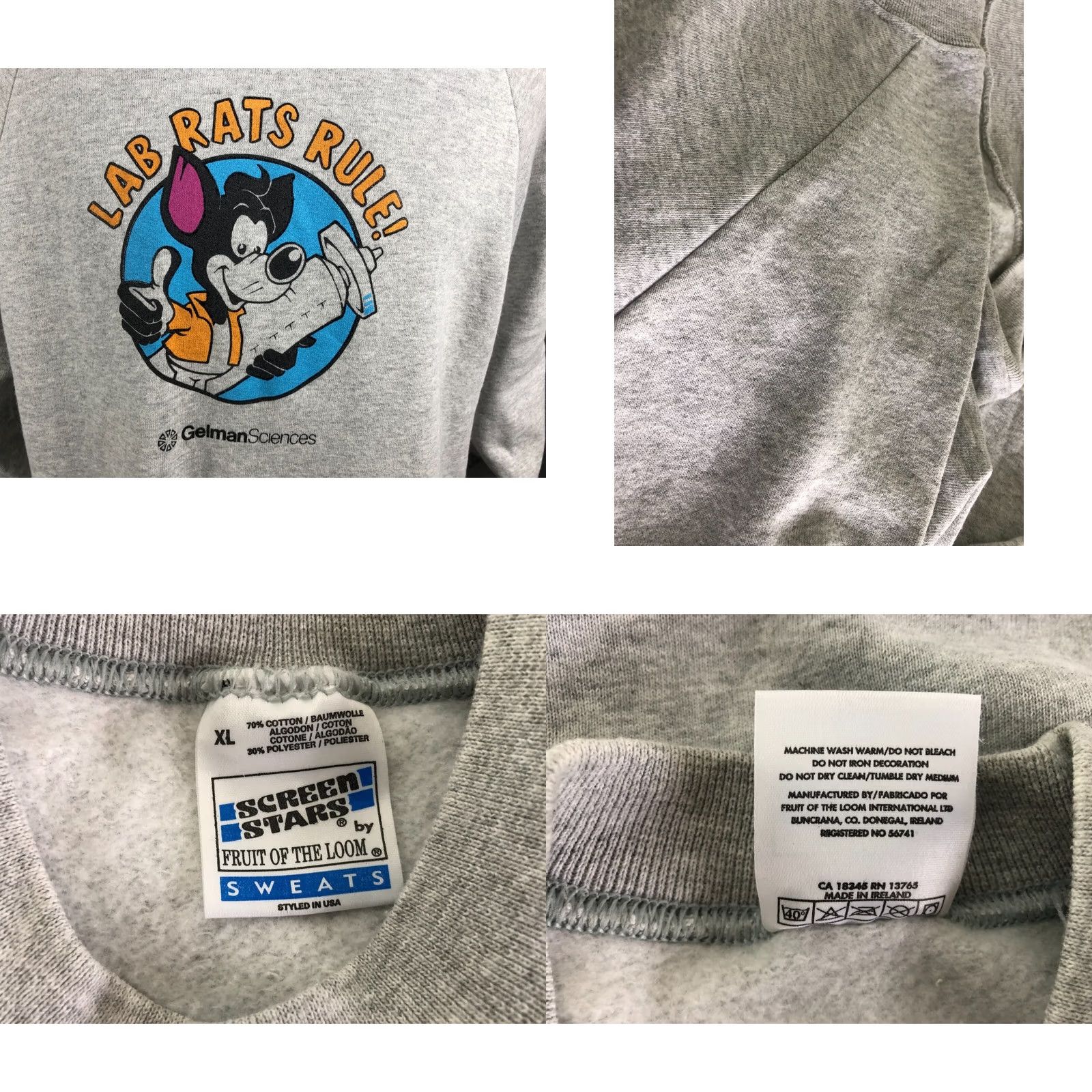 Fruit Of The Loom Fruit of the Loom Shirt Mens XL Gray Screen Stars Sweatshirt Cotton Men Size Size US XL / EU 56 / 4 - 8 Thumbnail