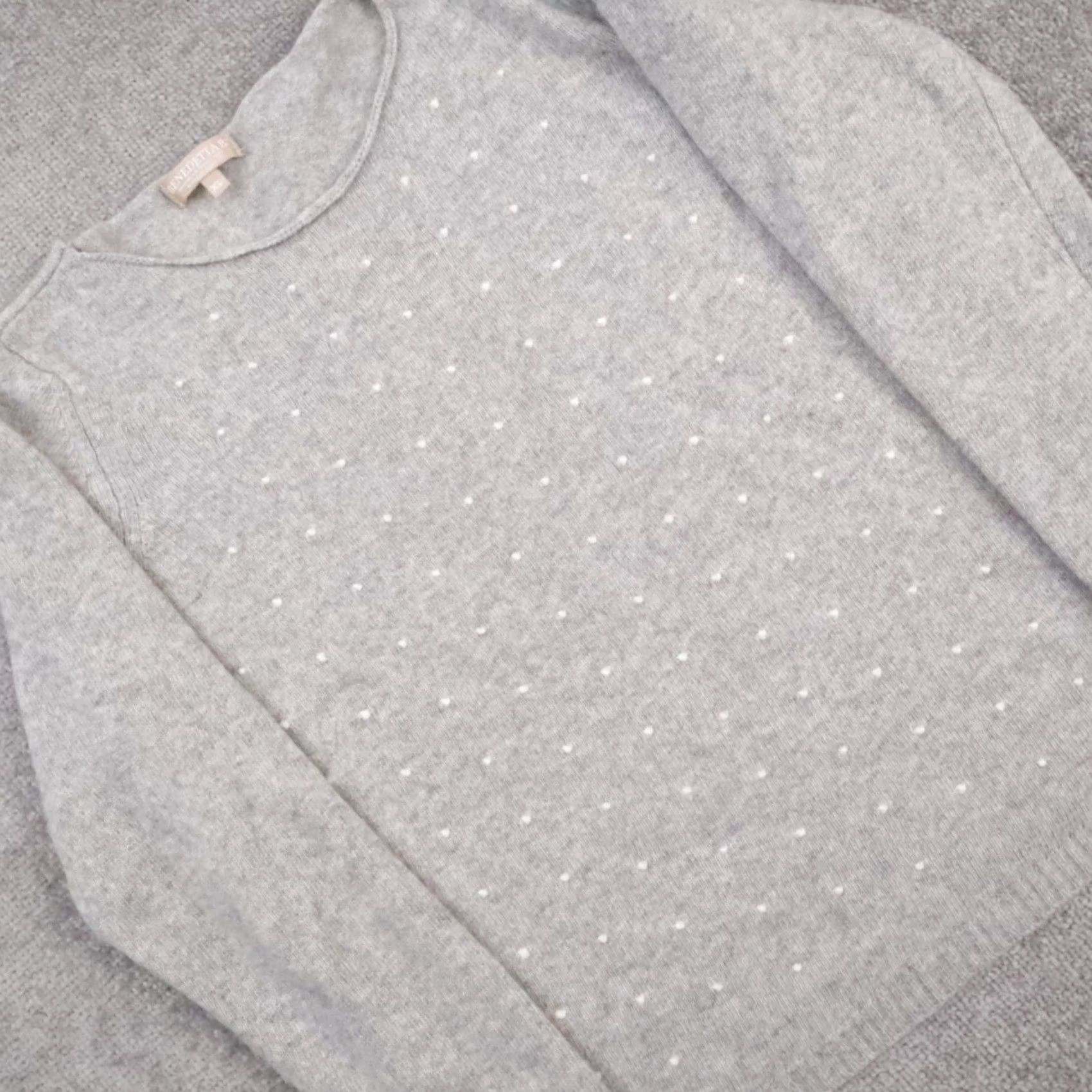 Vintage Benedetta B Sweater Long Sleeve Round Neck XL Gray Polka Dot Angora Viscose Wool Yak Ladies Pullover Italy Made in Italy Women Size XL / US 12-14 / IT 48-50 - 7 Thumbnail