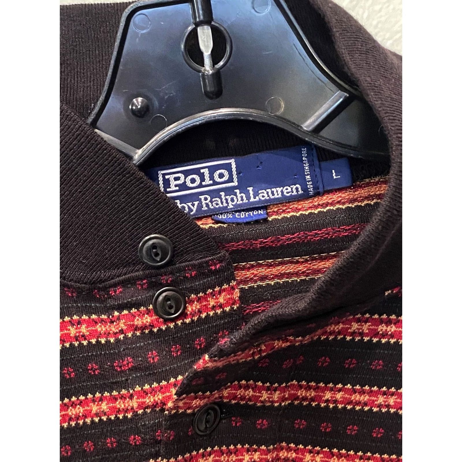 Ralph Lauren VTG Polo Ralph Lauren Polo Shirt Mens L Multicolor Adobe Collar Long Sleeve Shirt Large L Size US L / EU 52-54 / 3 - 5 Thumbnail