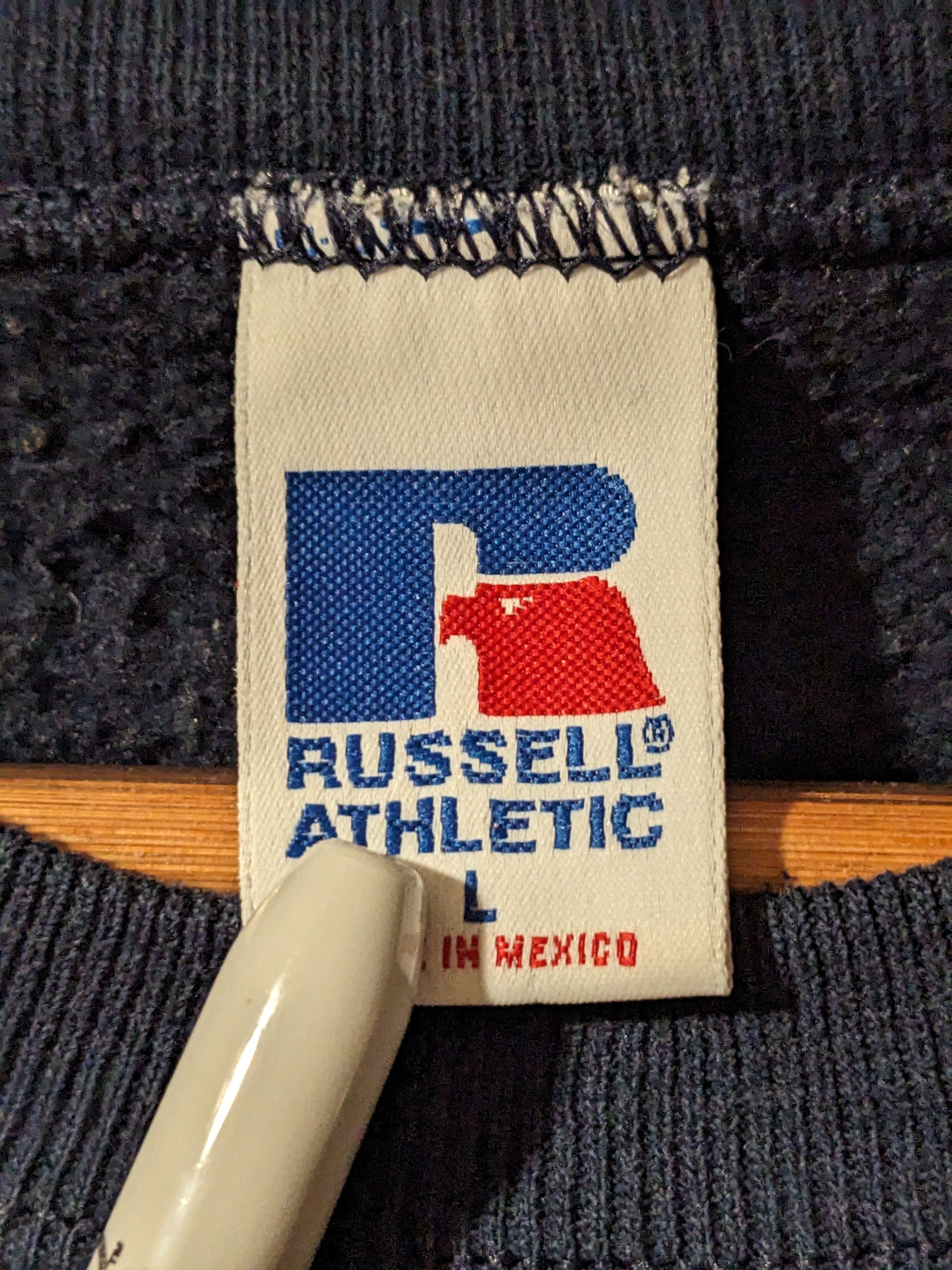 Russell Athletic × Vintage Vintage 90s Russell Athletic Blue Large Blank Sweatshirt Size US L / EU 52-54 / 3 - 2 Thumbnail